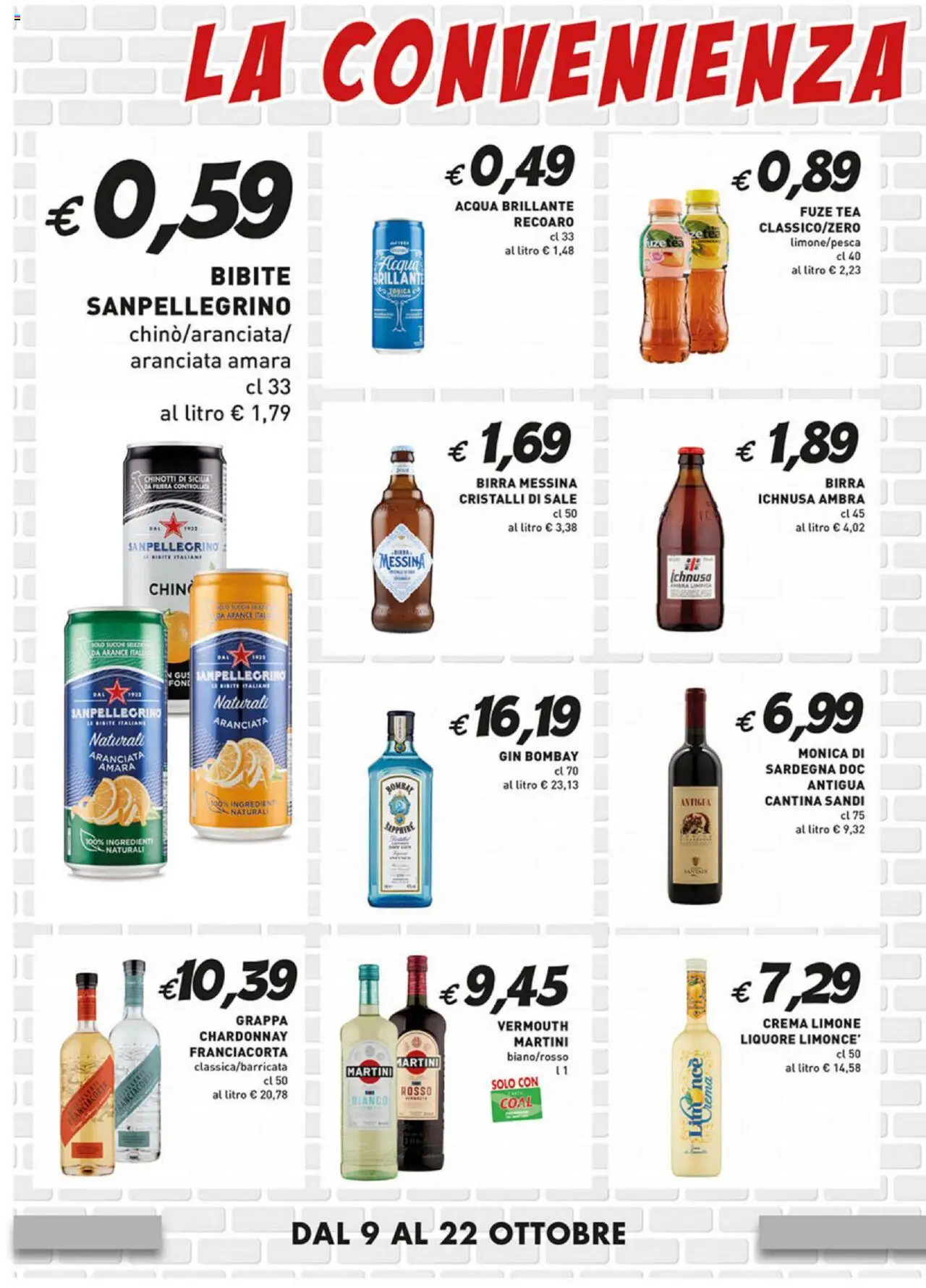 Volantino Coal del 09.10.2025 | Pagina: 6 | Prodotti: Arance, Limone, Birra messina, Liquore