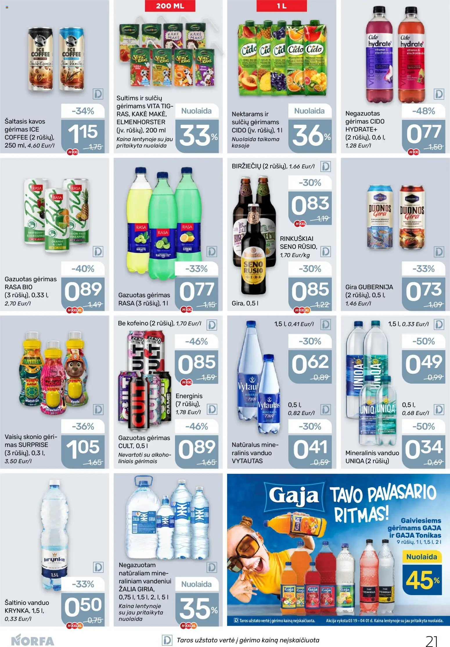 NORFA akcijos nuo 19.03.2026 | Puslapis: 21 | Prekių: Tonikas, Mineralinis vanduo
