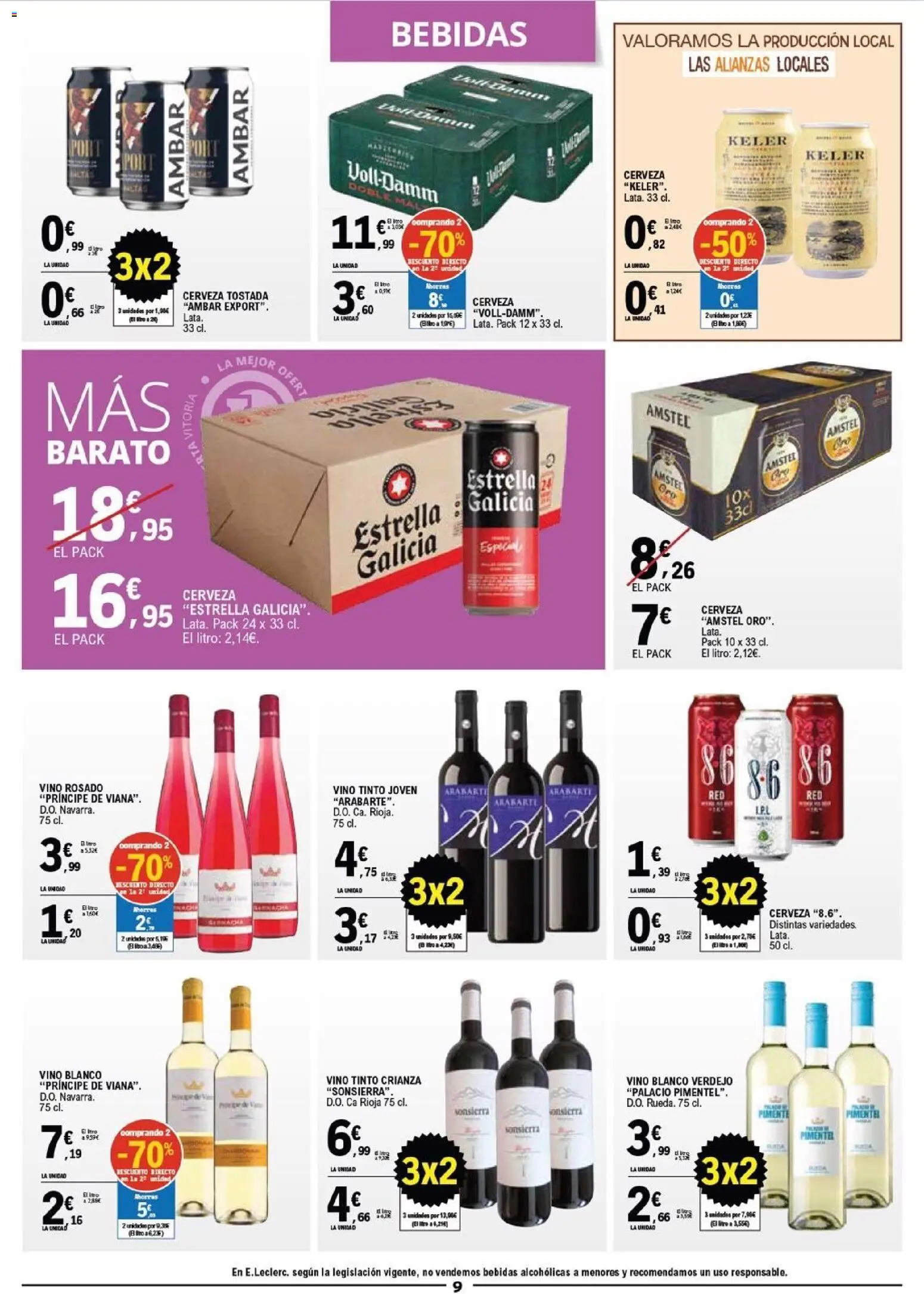E.Leclerc folleto │ válido desde el 12.11.2025 | Página: 9 | Productos: Vino rosado, Vino, Cerveza