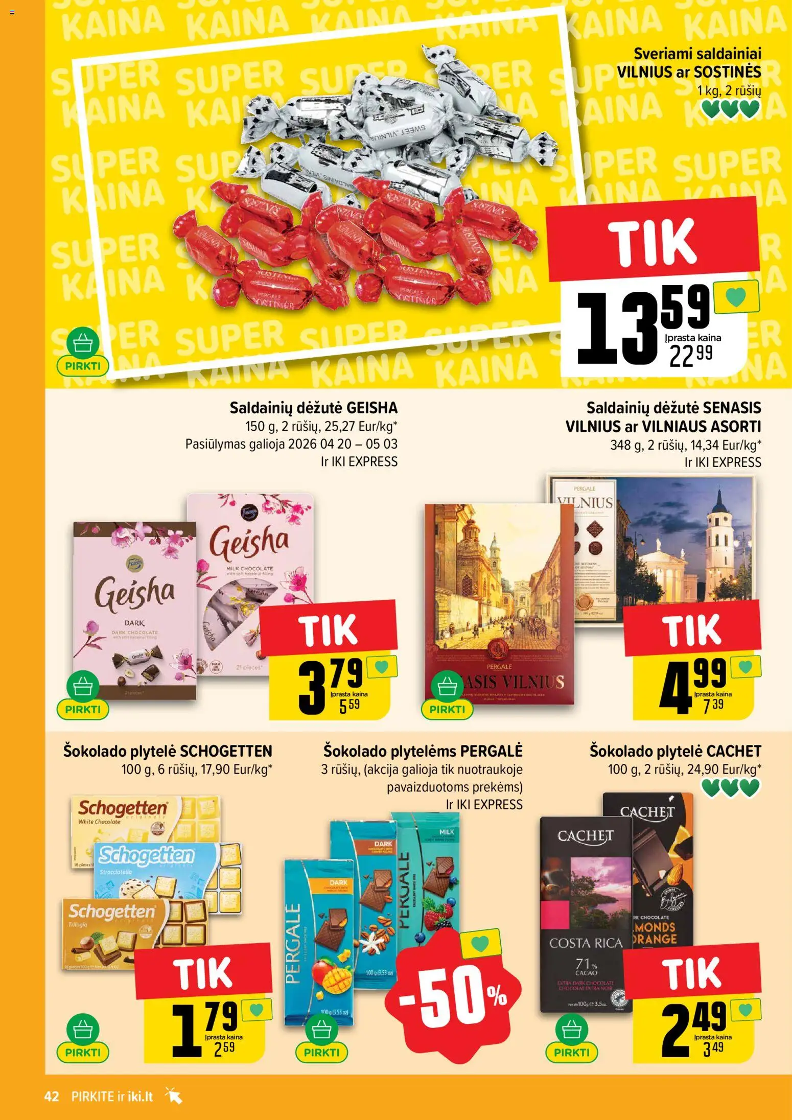 IKI akcijos nuo 20.04.2026 | Puslapis: 42 | Prekių: Saldainiai