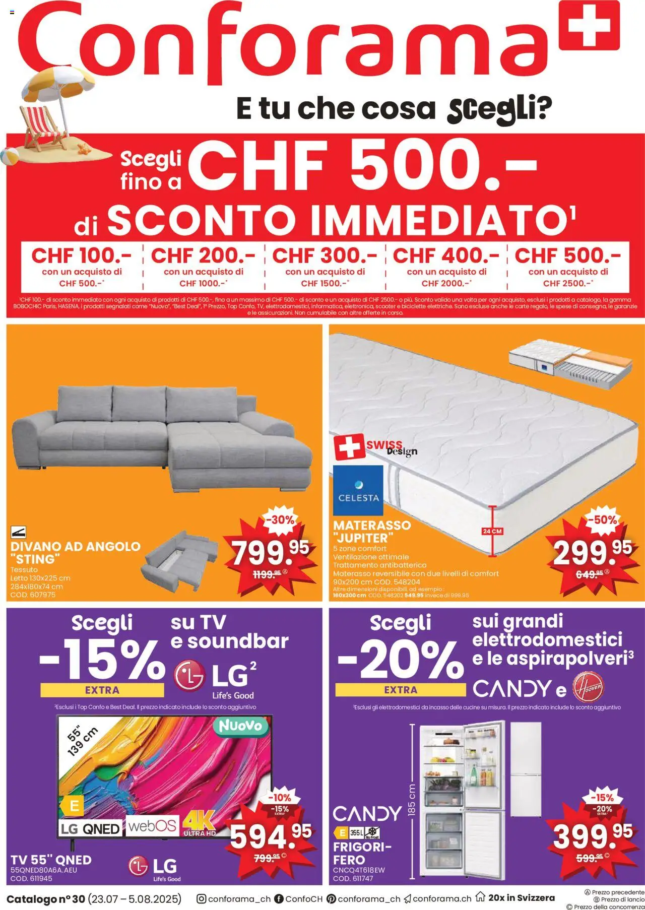 Conforama Aktionen IT ab 23.07.2025 | Seite: 1 | Produkte: Scooter, TV, Top, LG
