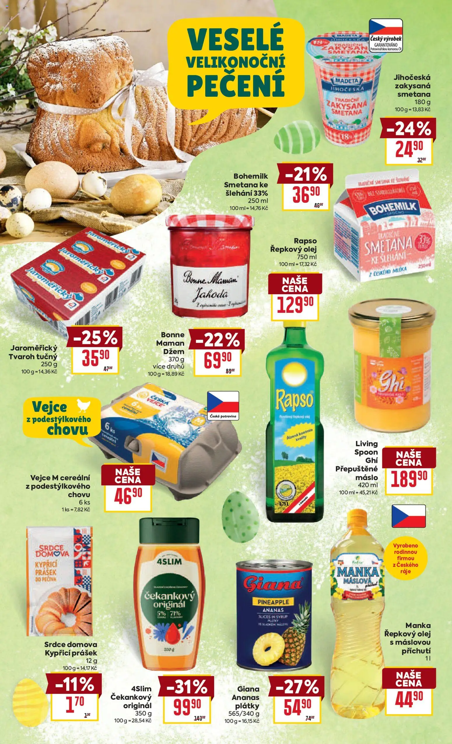 Billa leták - Velikonoce  od 18.03.2026 | Strana: 10 | Produkty: Máslo, Bonne maman, Tvaroh, Řepkový olej