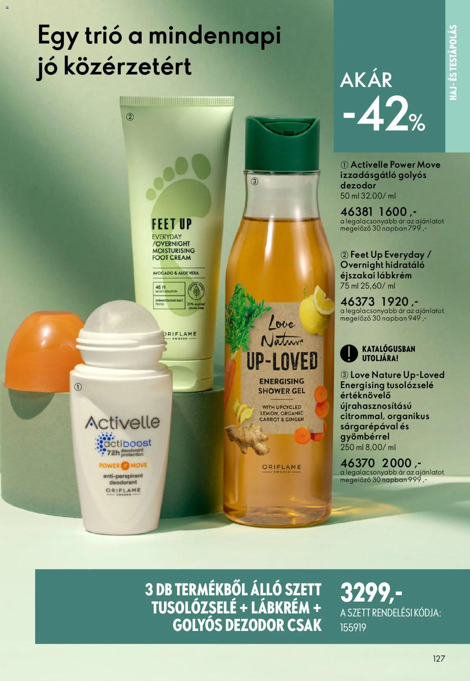 Oriflame akciós ujság - amely érvényes a következő dátumtól: 15.04.2026 | Oldal: 127 | Termékek: Aloe vera, Dezodor, Izzadásgátló