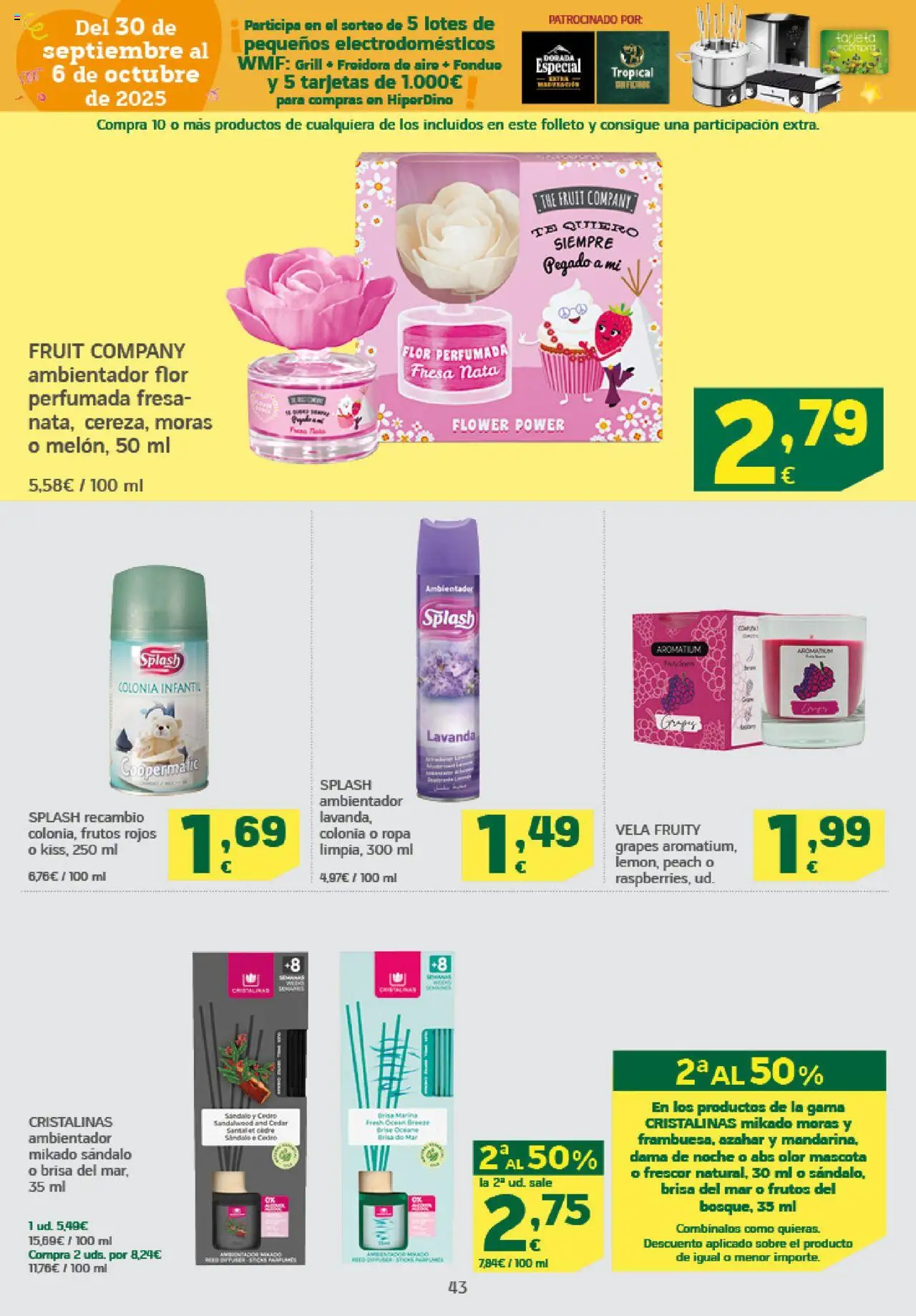 HiperDino folleto │ válido desde el 09.10.2025 | Página: 43 | Productos: Colonia, Té, Ropa, Vela