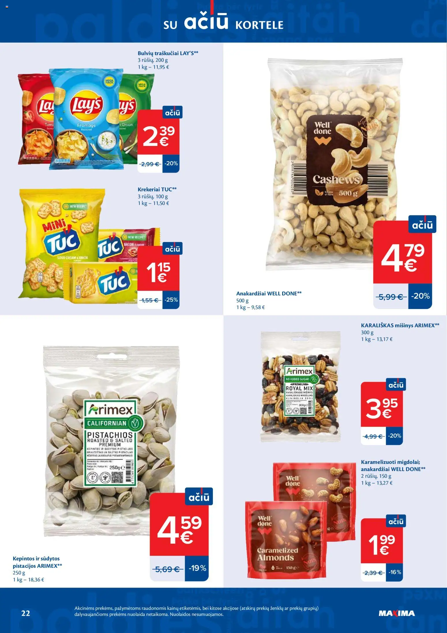 MAXIMA akcijos nuo 24.03.2026 | Puslapis: 22 | Prekių: Traškučiai, Pistacijos