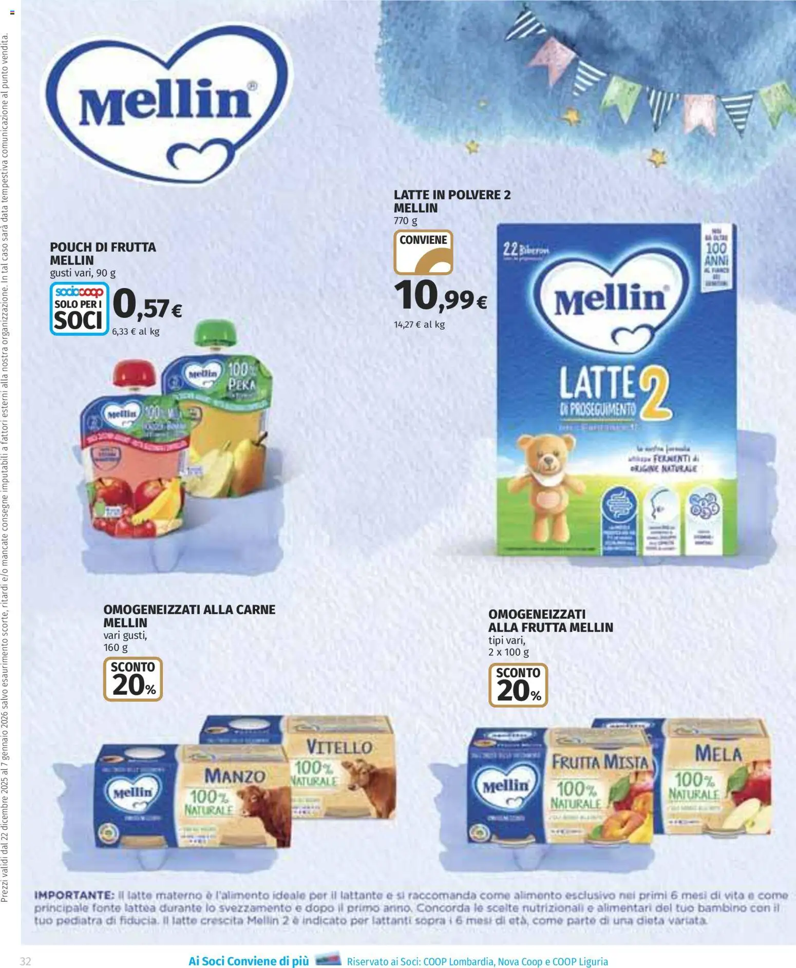 Volantino COOP del 22.12.2025 | Pagina: 32 | Prodotti: Frutta, Data, Vitello, Biberon