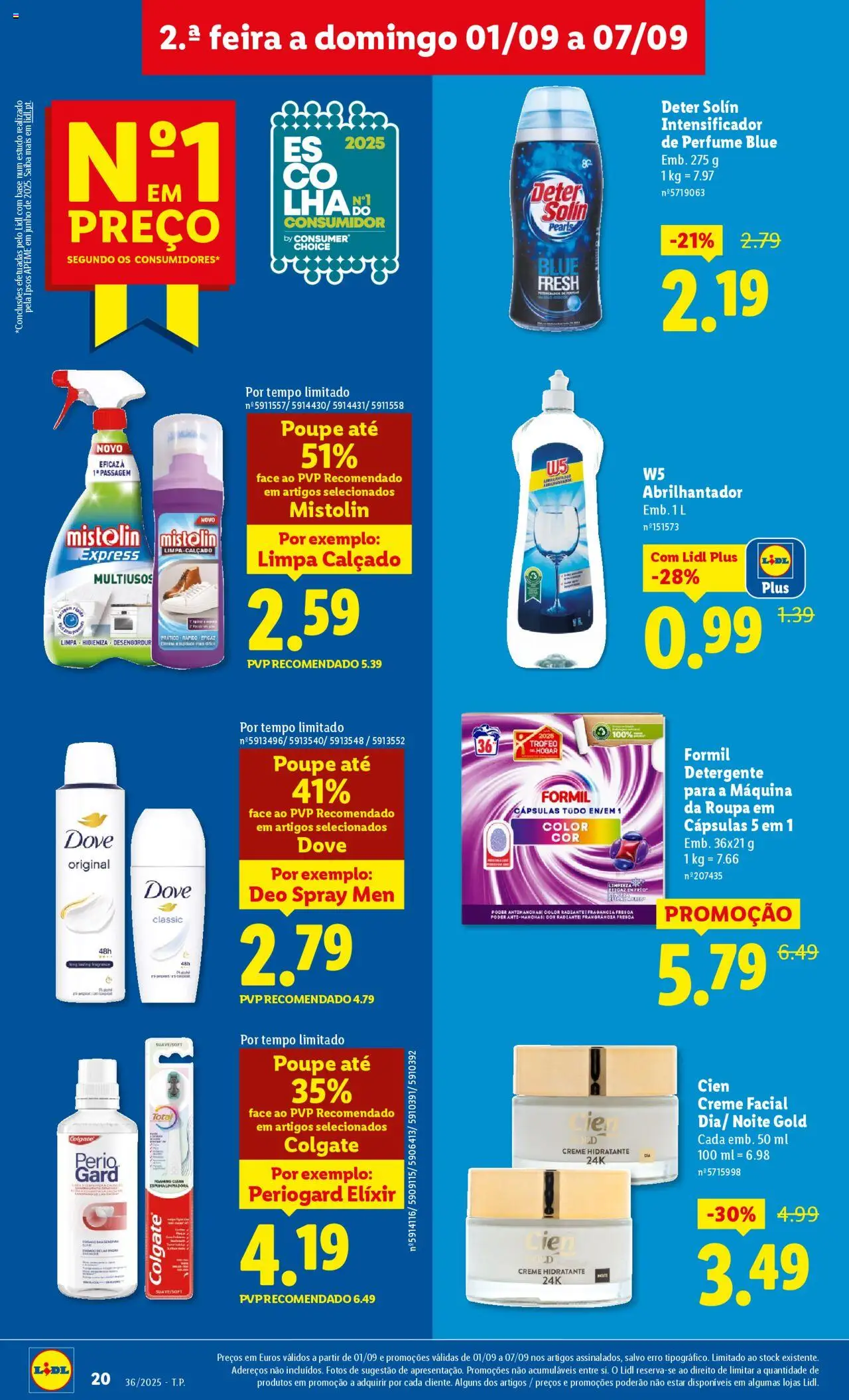 Lidl folheto │ válido de 01.09.2025 | Página: 20 | Produtos: Perfume, Abrilhantador, Base, Detergente