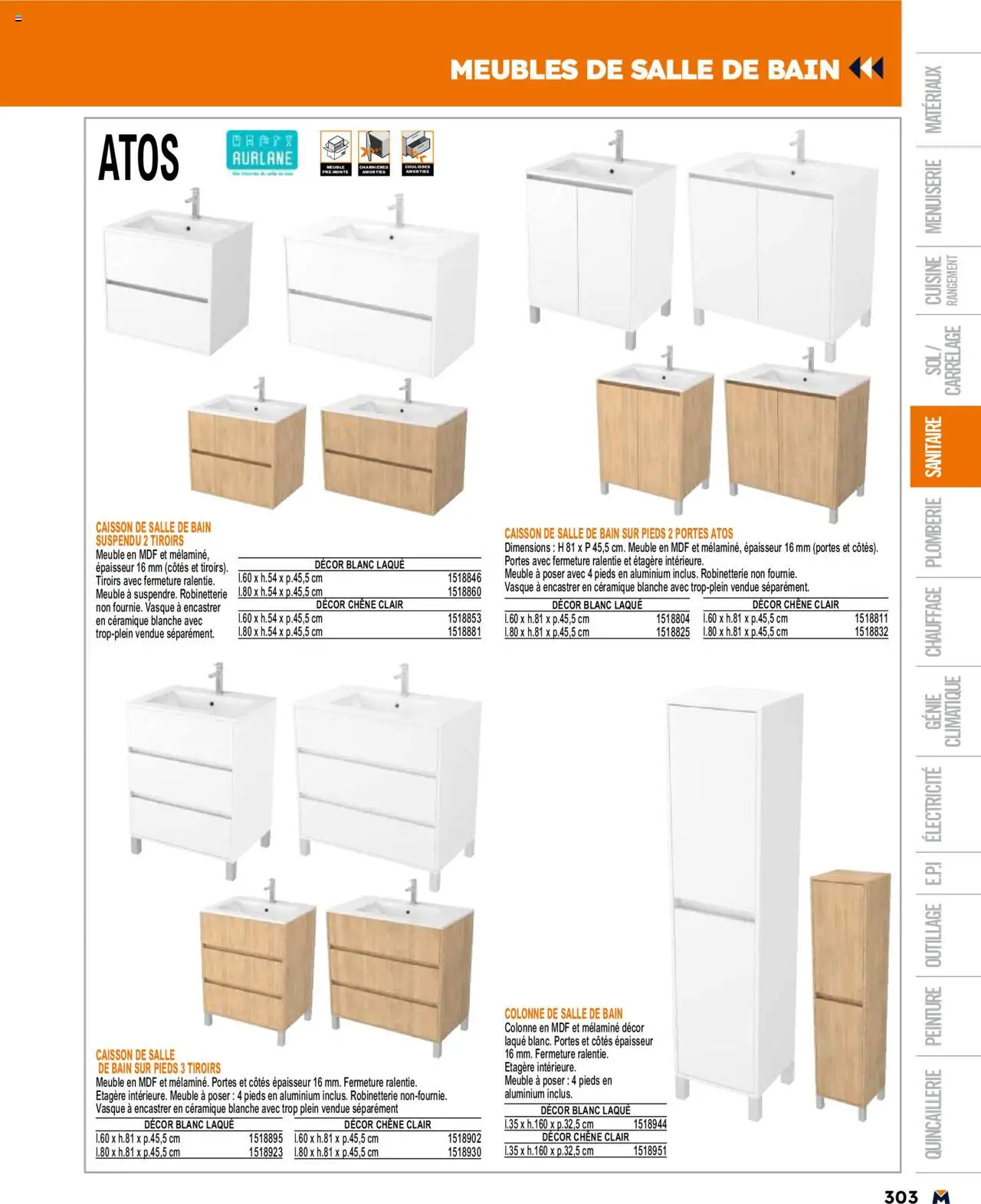  | Page: 303 | Produits: Meuble, Laque, Portes, Tiroirs