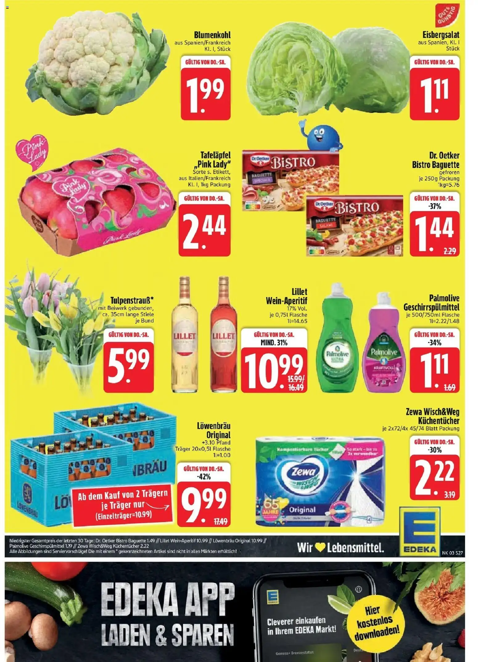 Edeka prospekt Inning/Ammersee	 – gültig ab 11.01.2026 | Seite: 29 | Produkte: Zewa, Eisbergsalat, Lillet, Blumenkohl