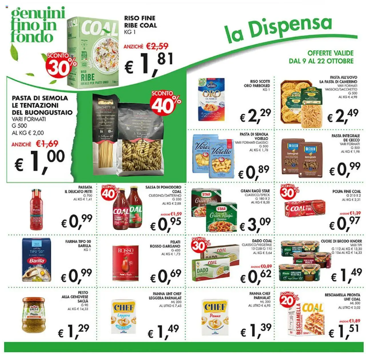Volantino Coal del 09.10.2025 | Pagina: 20 | Prodotti: Riso, Farina, Pasta, Ragú