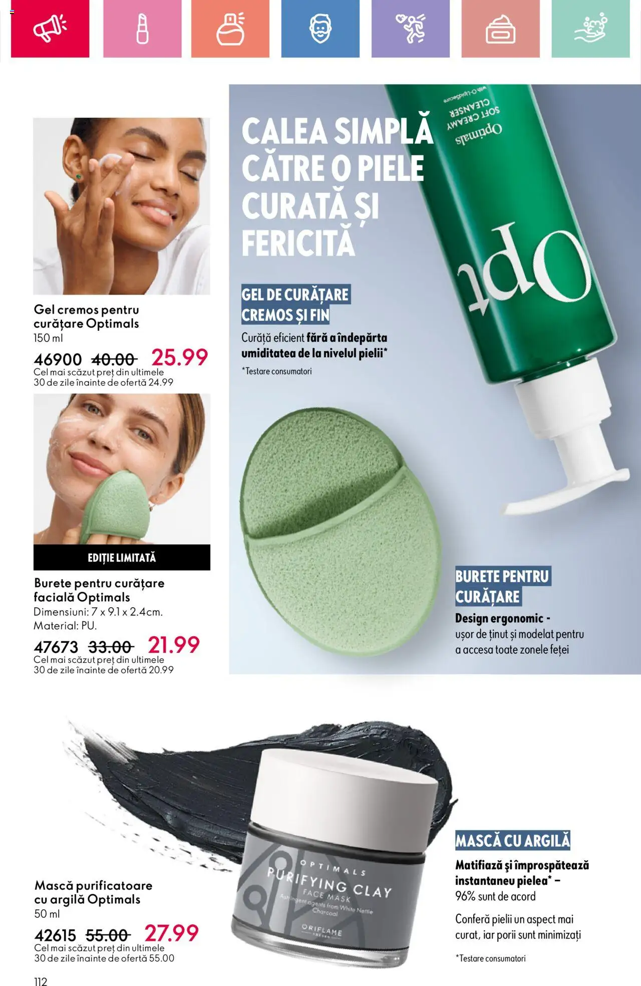 Oriflame catalog 10 2025 – valabil de la 06.07.2025 | Pagină: 112 | Produse: Gel de curățare, Burete