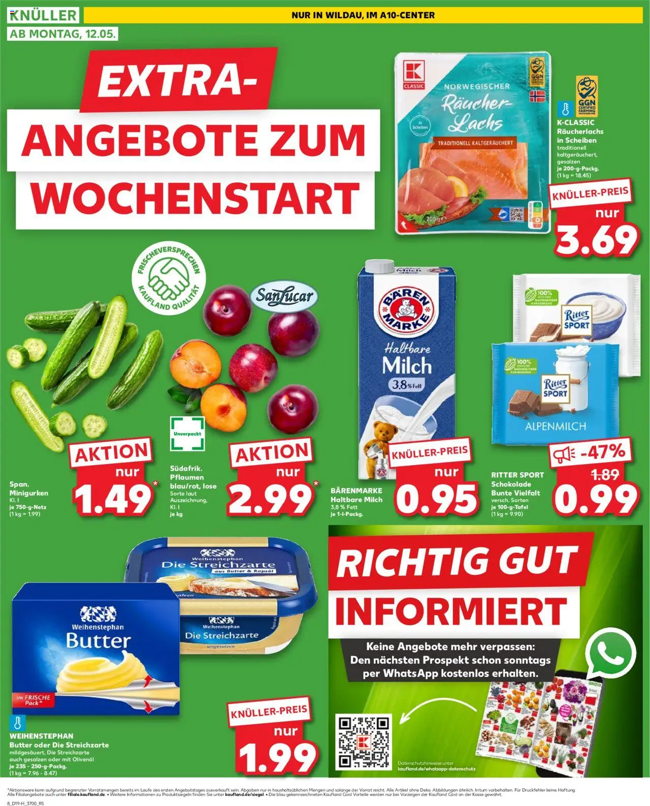 Kaufland - Rostock - gültig ab dem 08.05.2025 | Seite: 8 | Produkte: Milch, Butter, Ritter sport, Lachs