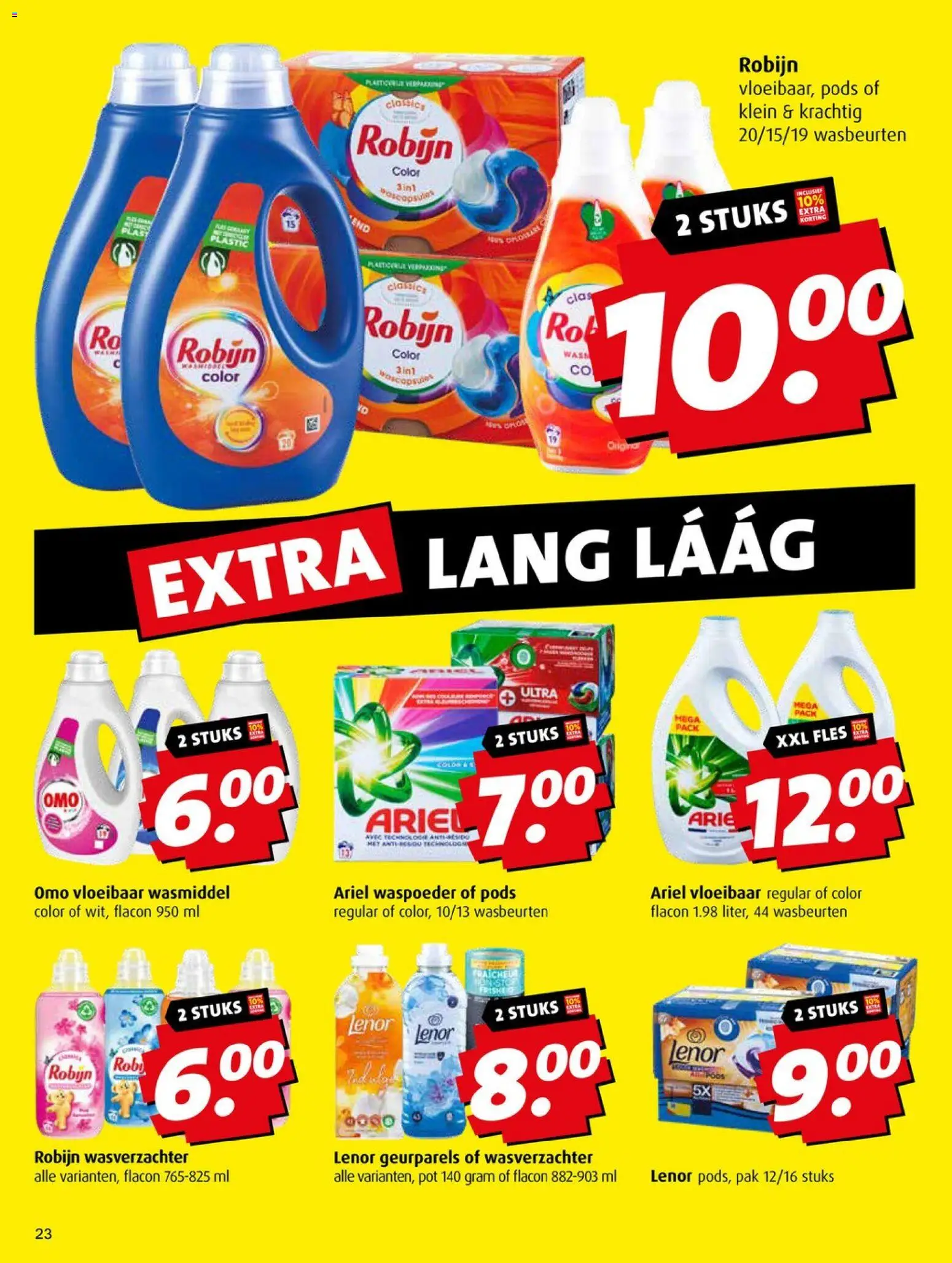 {H1} | Pagina: 23 | Producten: Wasmiddel, Wasverzachter, Robijn, Fles