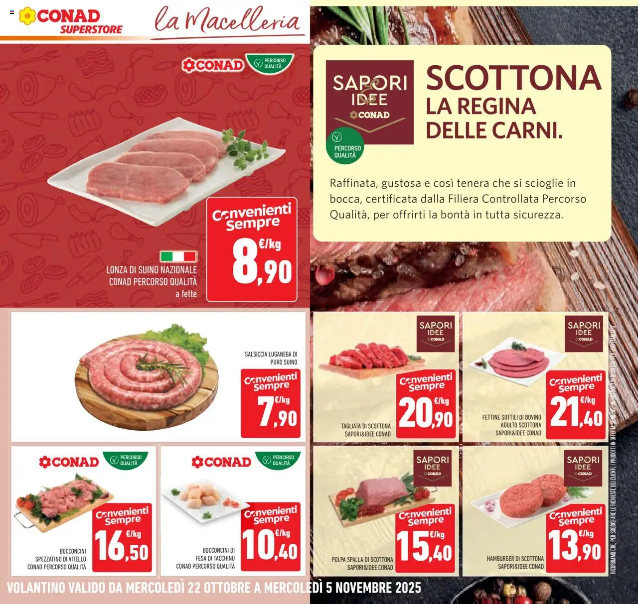 Volantino Conad del 22.10.2025 | Pagina: 31 | Prodotti: Suino, Tacchino, Salsiccia, Hamburger