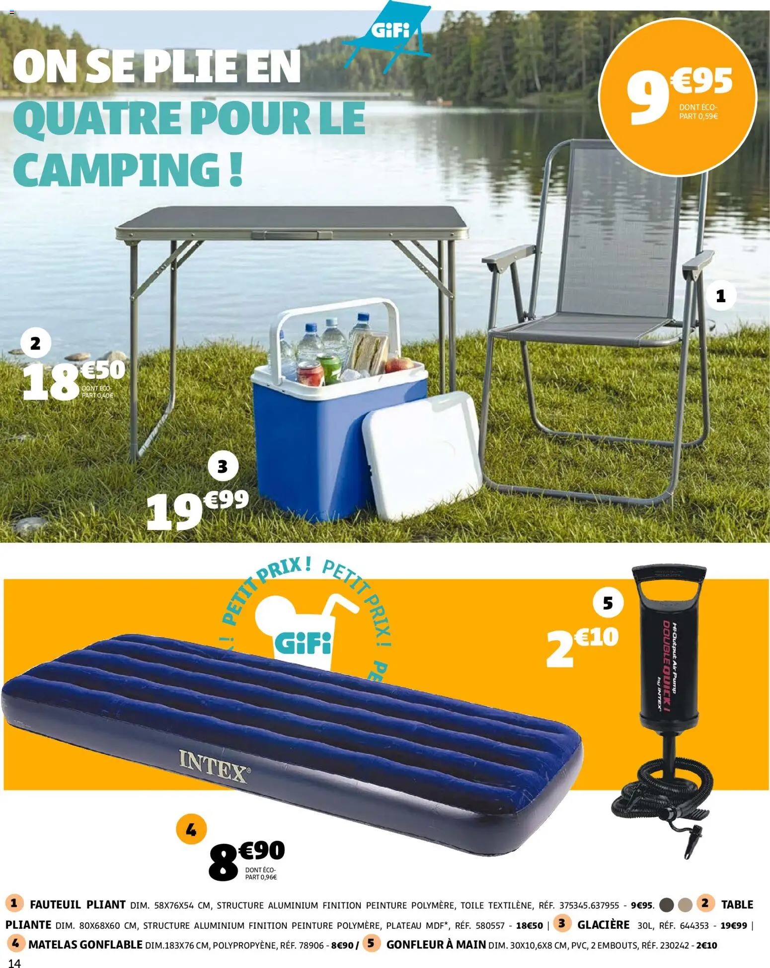 {H1} | Page: 14 | Produits: Plateau, Glacière, Table, Table pliante