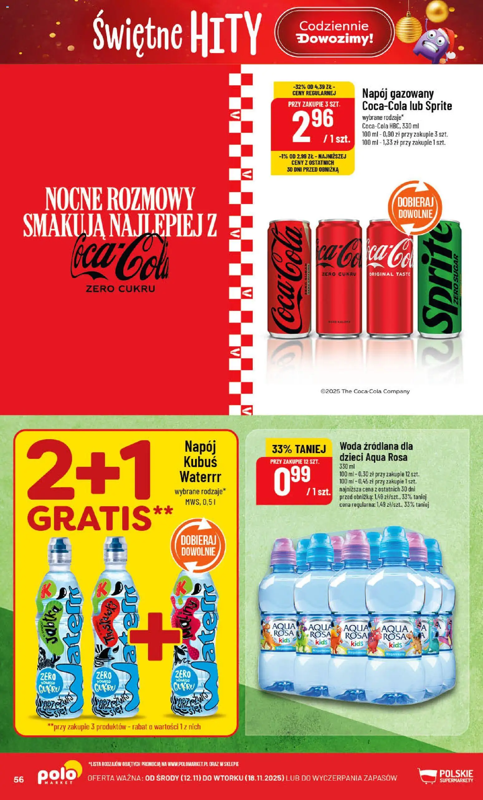 POLOmarket Gazetka od 12.11.2025 | Strona: 56 | Produkty: Woda źródlana, Sprite, Woda
