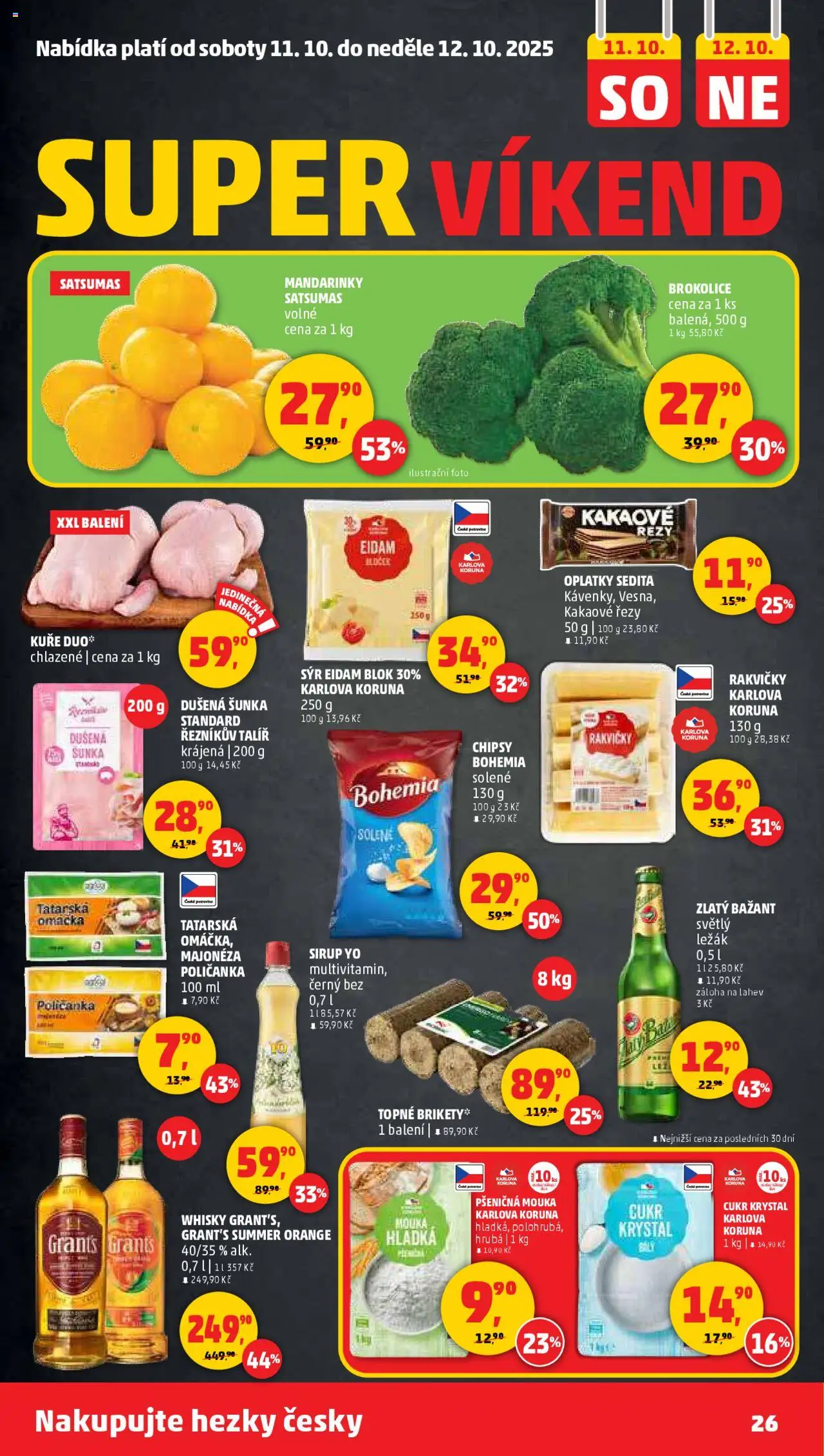 Penny Market leták - Čtvrtečník od 09.10.2025 | Strana: 26 | Produkty: Mandarinky, Sirup YO, Majonéza, Cukr