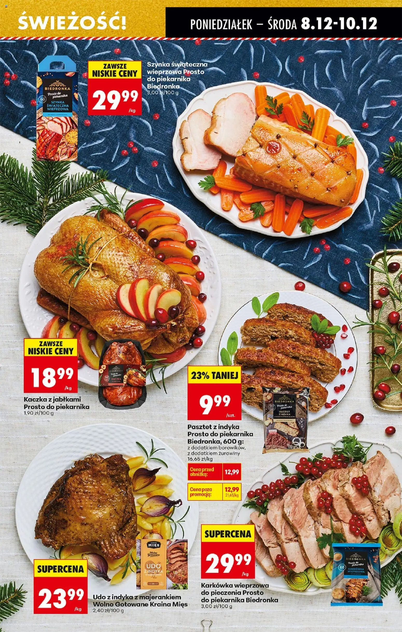 Biedronka gazetka od 08.12.2025 | Strona: 39 | Produkty: Karkówka, Karkówka wieprzowa, Kaczka, Szynka