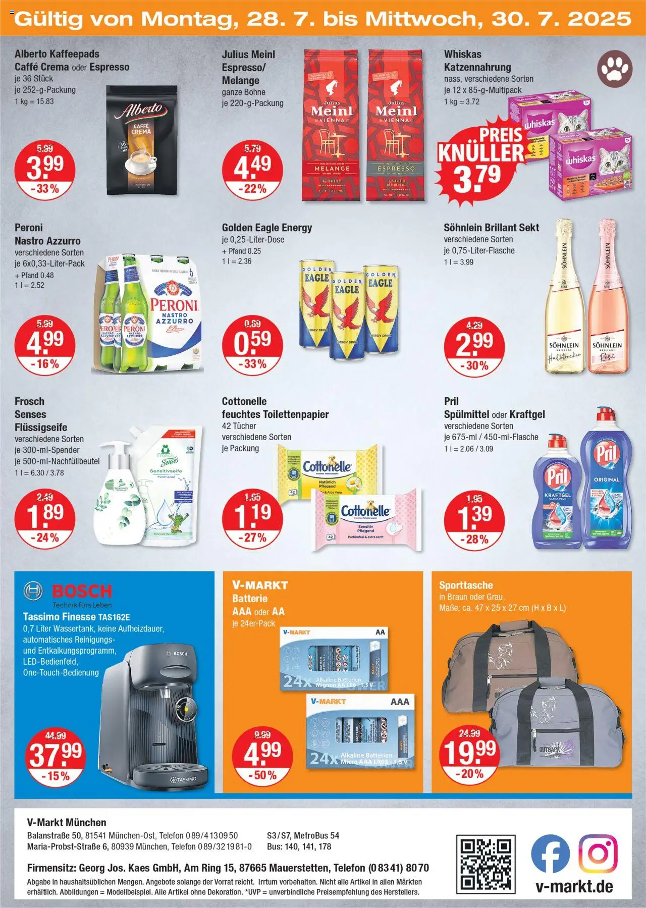 V-Markt - M&#252;nchen - gültig ab dem 24.07.2025 | Seite: 20 | Produkte: Kaffeepads, Energy, Batterie, Pril