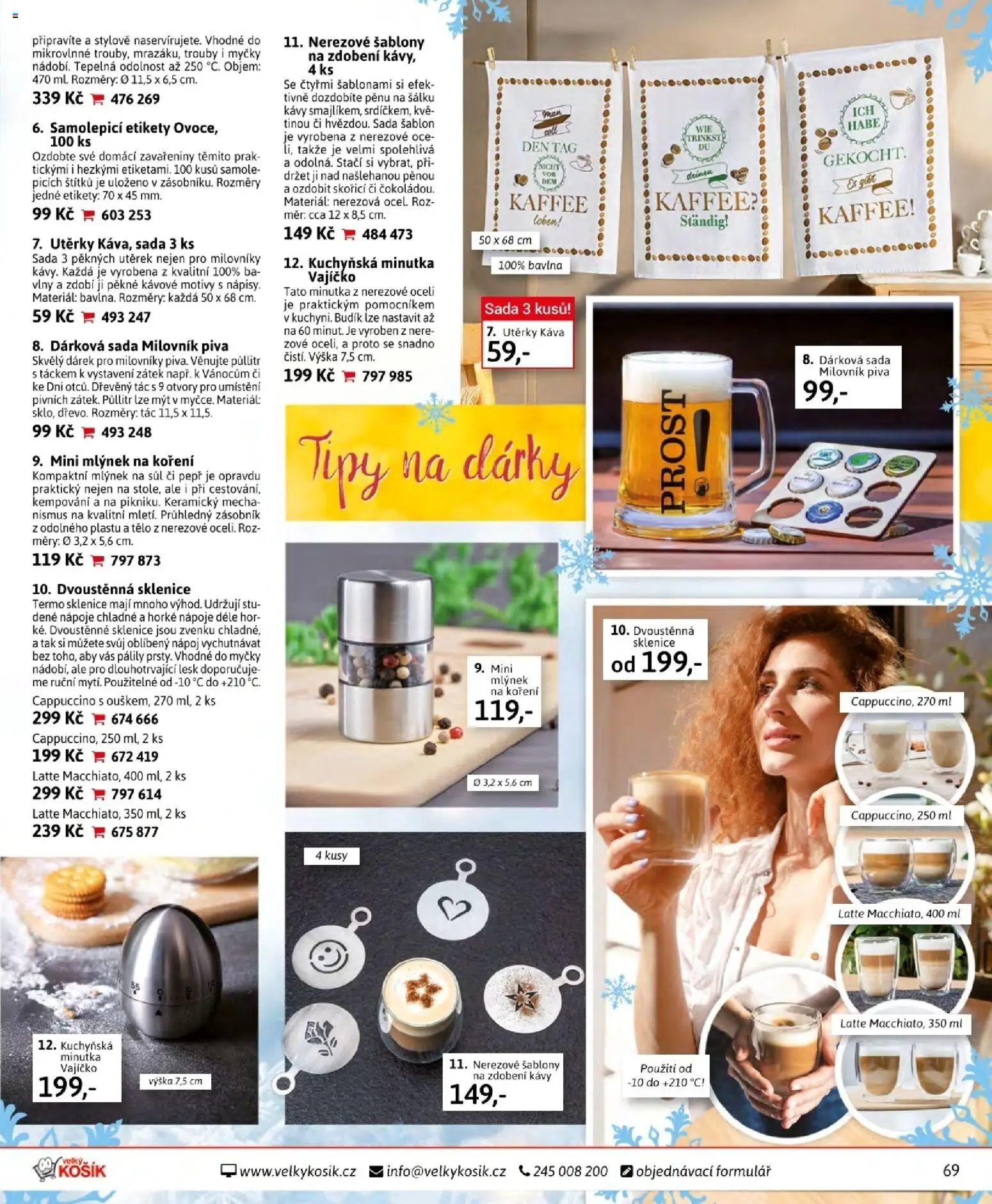 Velký Košík katalog listopad 2025 od 01.11.2025 | Strana: 69 | Produkty: Káva, Zásobník, Utěrky, Sklenice