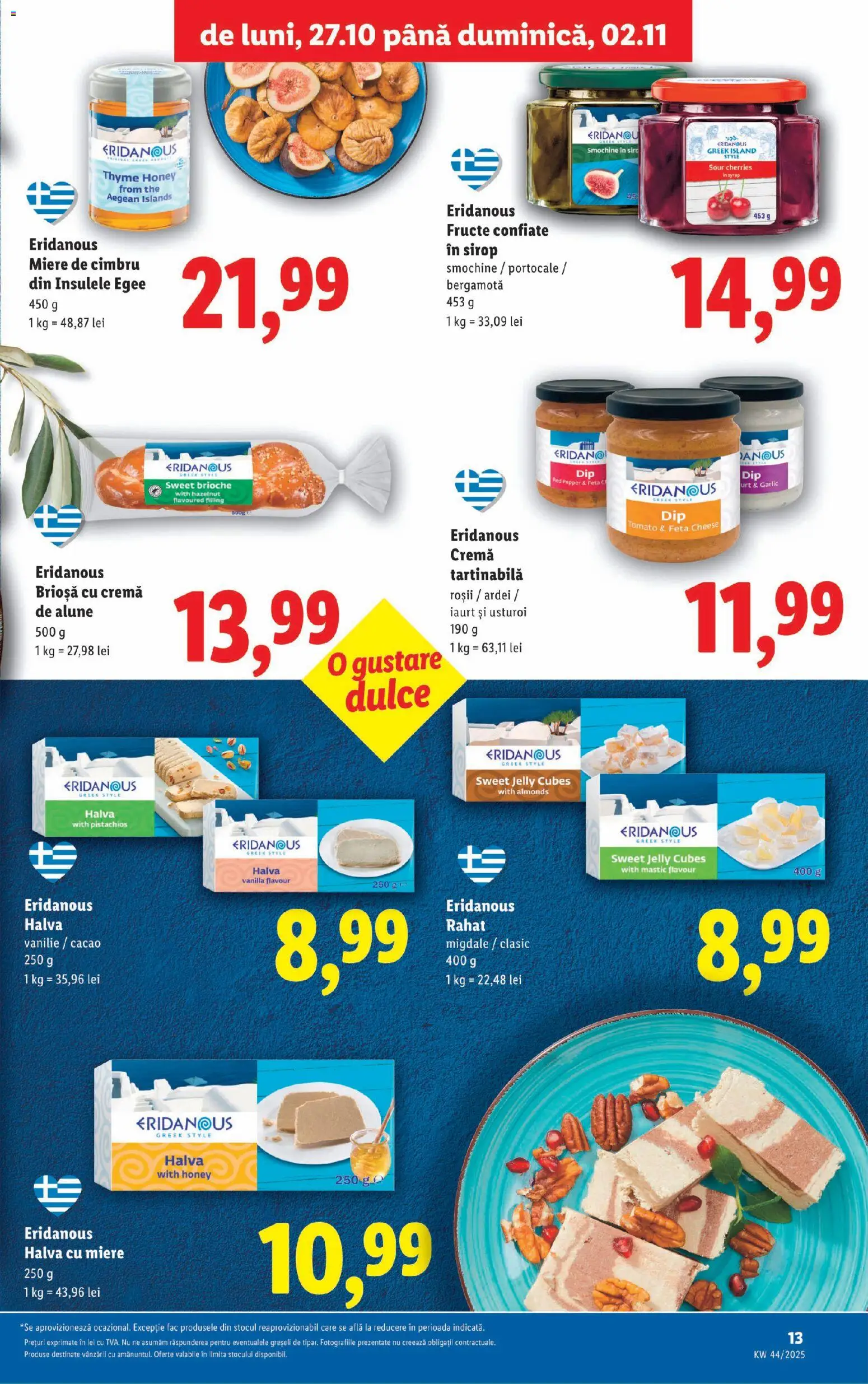 Noul catalog Lidl – valabil de la 27.10.2025 | Pagină: 13 | Produse: Alune, Iaurt, Cremă tartinabilă, Fructe