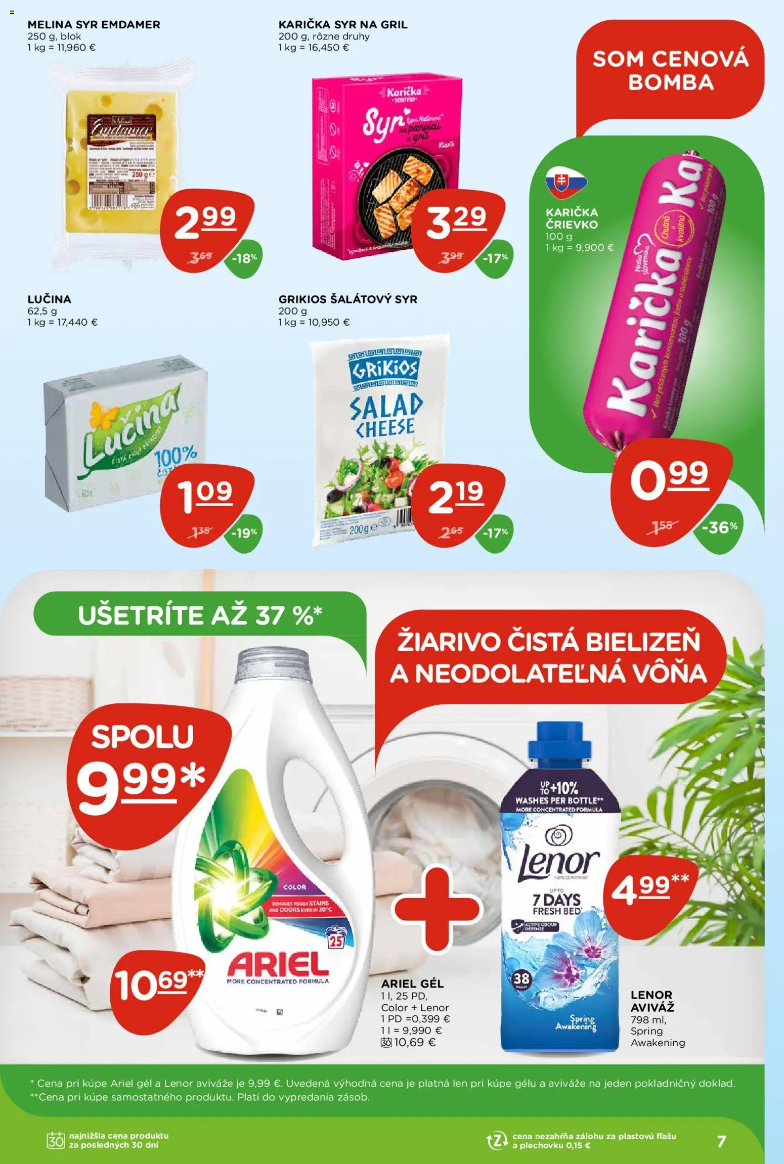 Nové Terno akcie – leták je platný od 16.04.2026 | Strana: 7 | Produkty: Gril, Aviváž, Ariel, Lenor