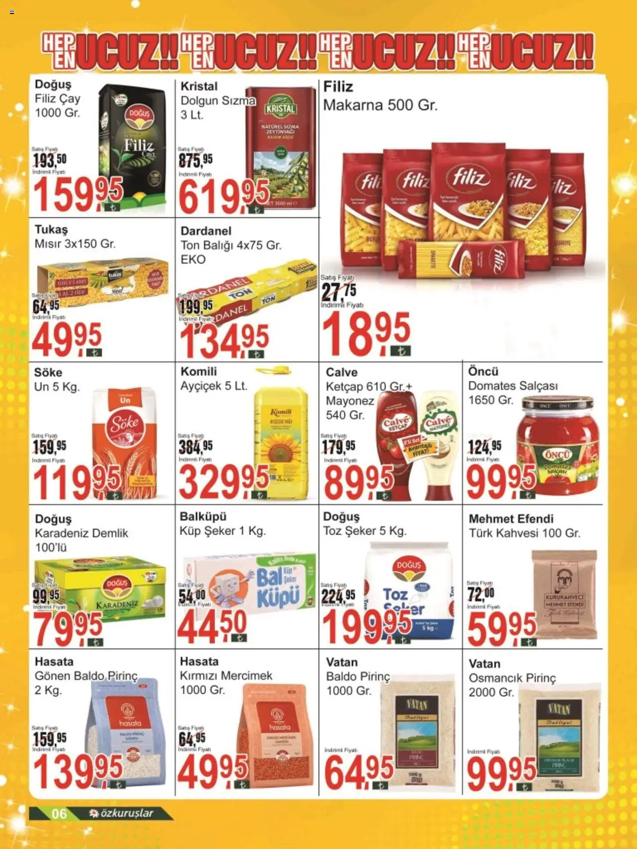 Özkuruşlar Katalog - 19.06.2025 tarihinden itibaren geçerlidir | Sayfa: 6 | Ürünler: Domates, Çay, Ton balığı, Demlik
