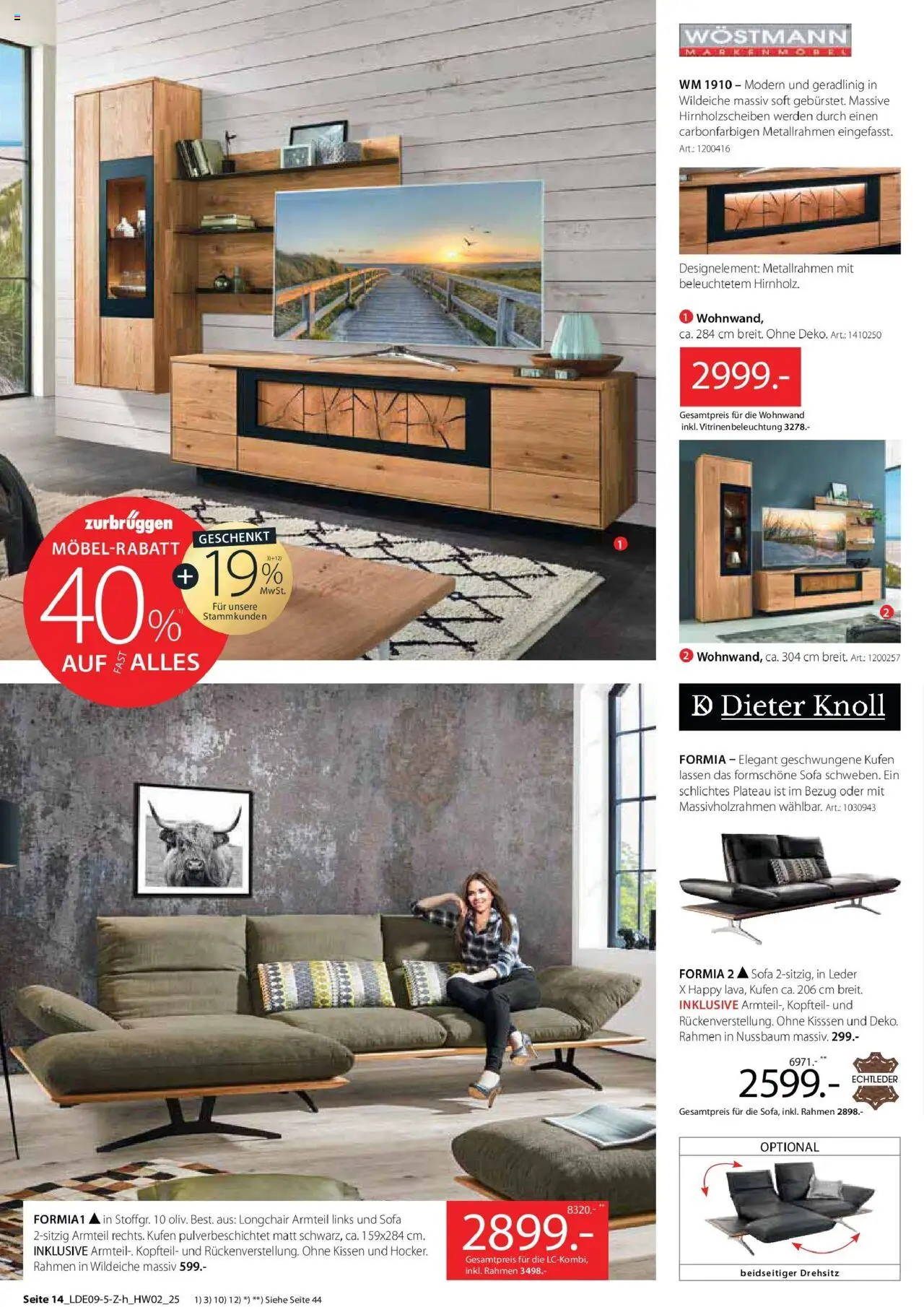 Zurbrüggen Wohnen – gültig ab 28.09.2025 | Seite: 24 | Produkte: Wohnwand, Kissen, Sofa