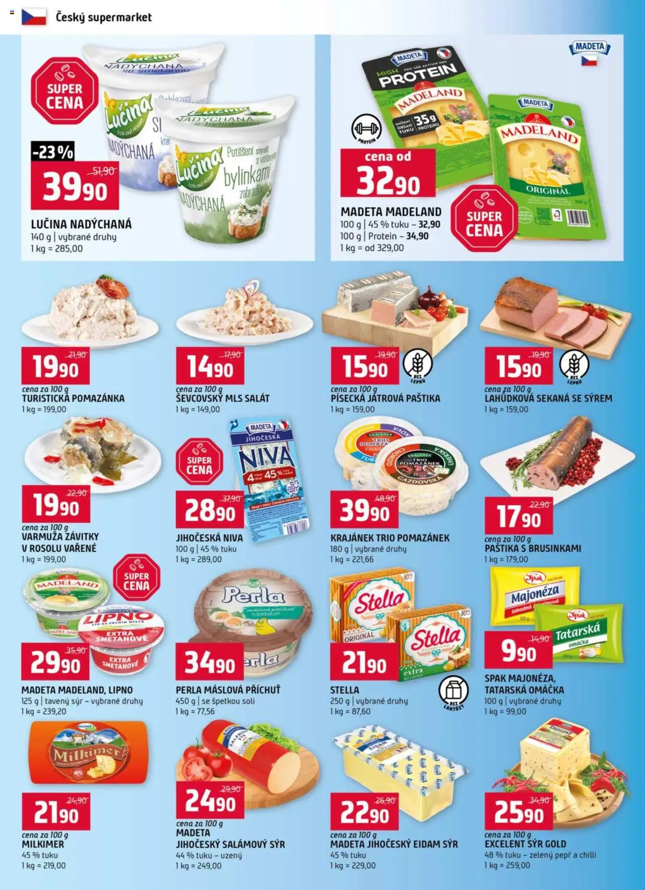 Terno leták - Blatná, Český Krumlov, Prachatice, Strakonice, Tábor, Zlín od 22.10.2025 | Strana: 4 | Produkty: Sýr, Salát, Madeland Madeta, Niva