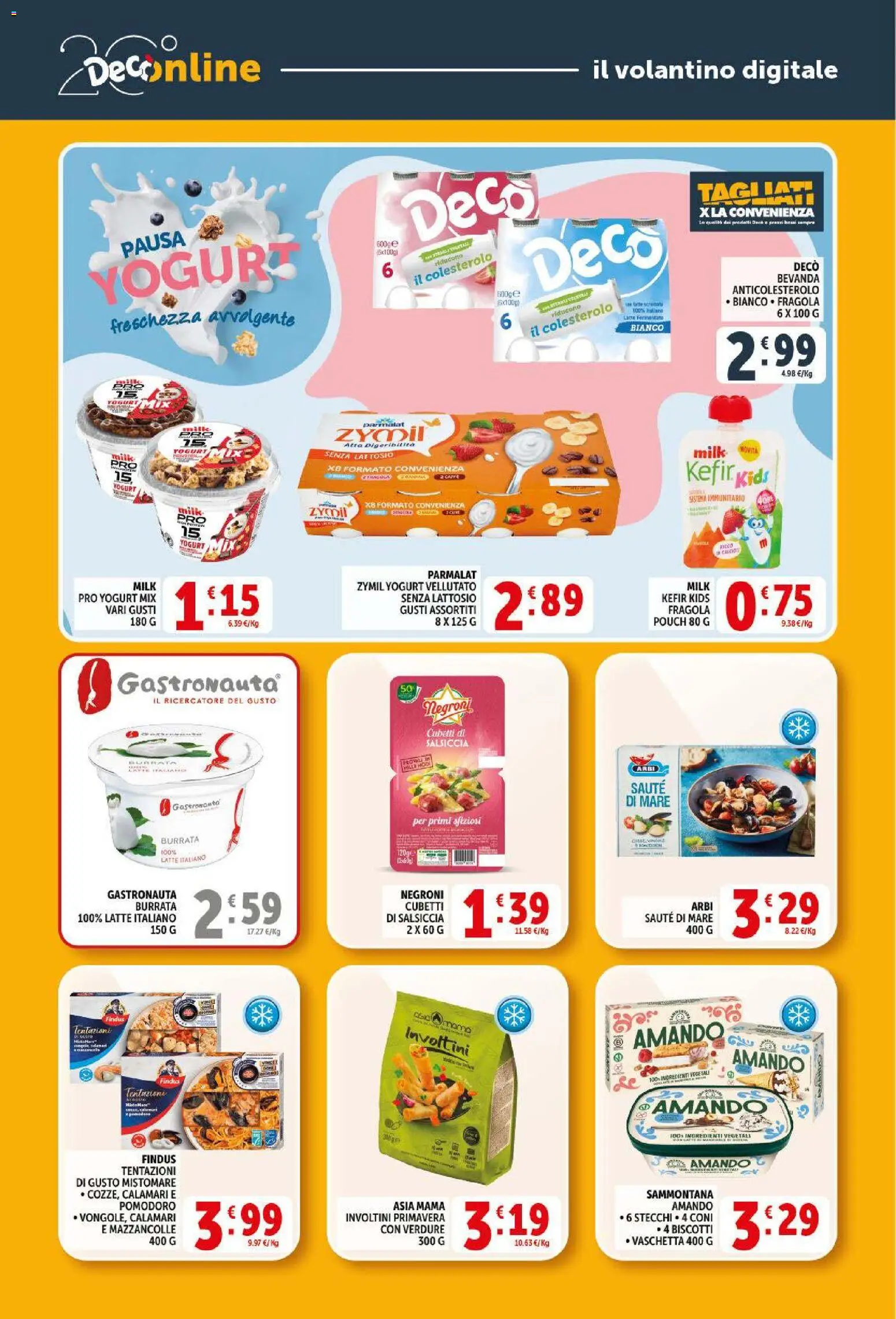 Volantino Decò del 09.04.2026 | Pagina: 24 | Prodotti: Biscotti, Mazzancolle, Verdure, Latte