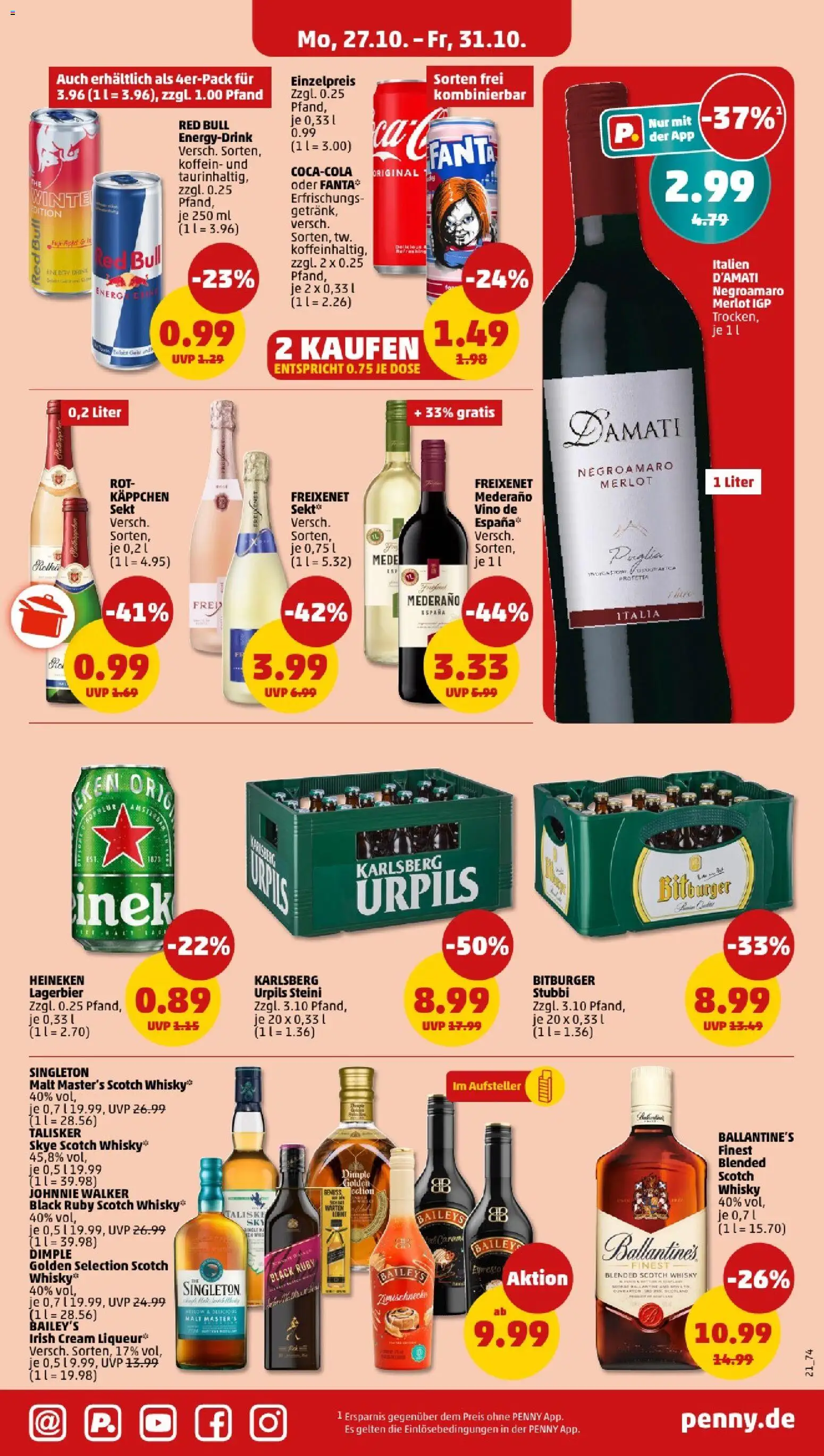 Penny - Saarland – gültig ab 27.10.2025 | Seite: 23 | Produkte: Energy, Freixenet mederano, Heineken, Johnnie walker