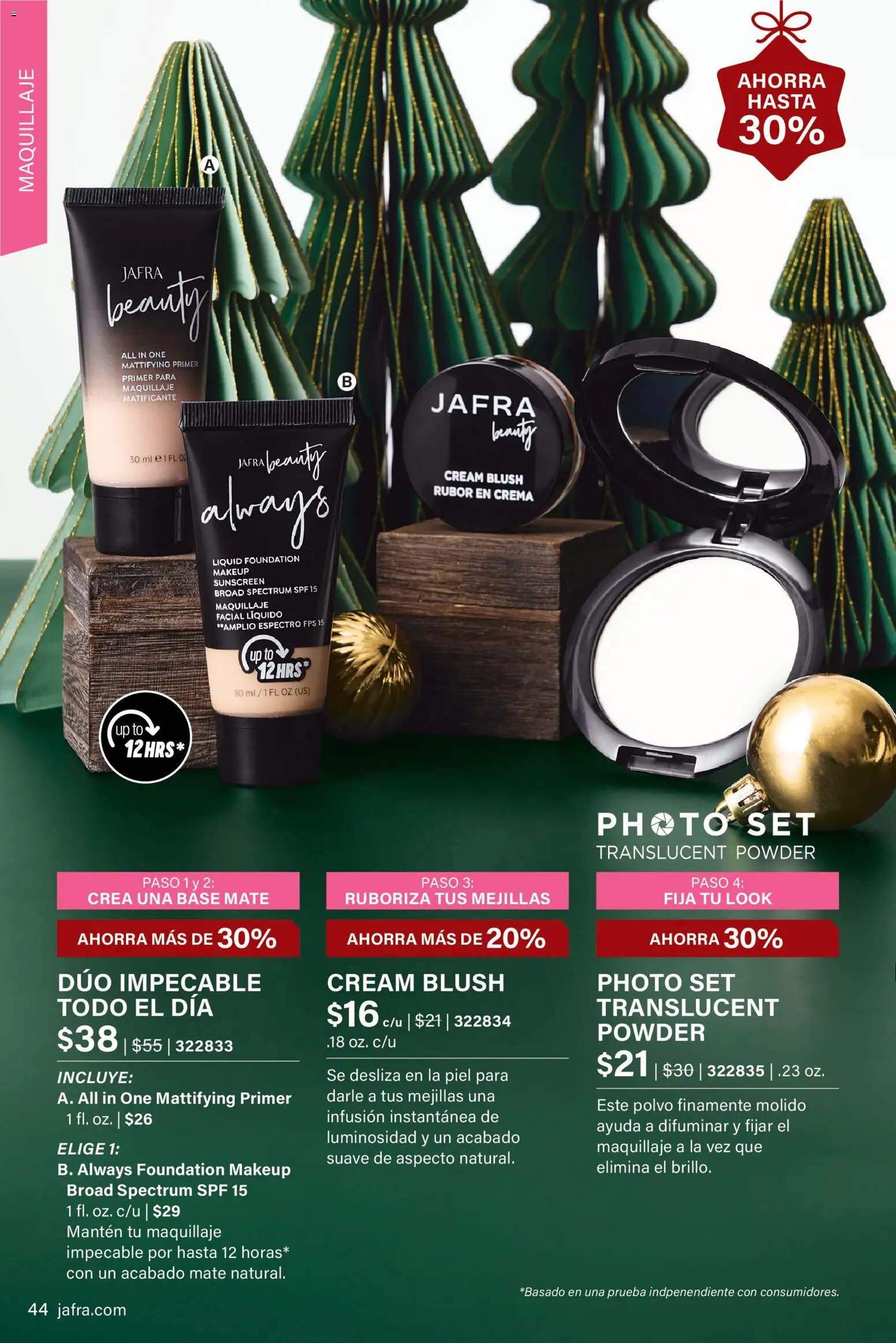 JAFRA folleto │ válido desde el 01.12.2025 | Página: 44 | Productos: Maquillaje, Polvo, Rubor, Crema