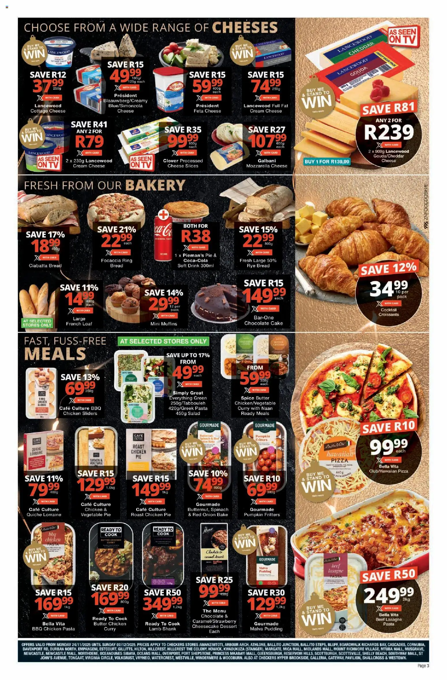 New Checkers catalogue – valid from 23.11.2025 | Page: 3 | Products: Muffins, Pó talco, TV, Beef