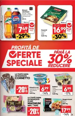 Noul catalog Profi – valabil de la 03.09.2025 | Pagină: 5 | Produse: Hacıyatmaz Kedi Oyuncağı, Tırnak makası, Brânză, Înghețată