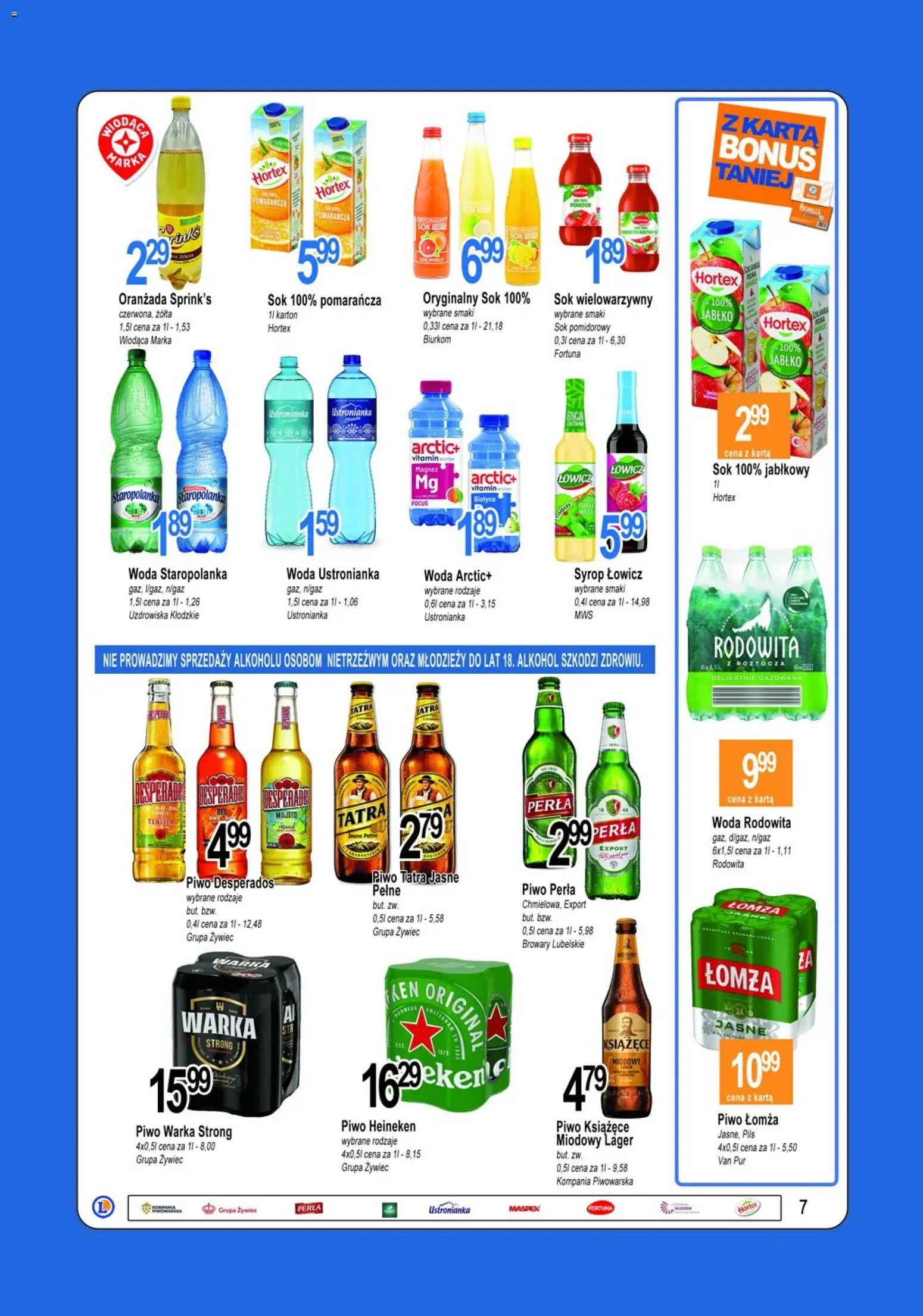 E.Leclerc gazetka - Tychy od 14.04.2026 | Strona: 7 | Produkty: Karta, Piwo Desperados, Piwo Warka, Piwo