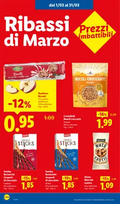 Anteprima del volantino Crownfield Muesli croccante, Original, 400 g confezione valido a partire dal 01.03.2026 | Pagina: 10 | Prodotti: Muesli, Fiocchi, Latte, Mirtilli