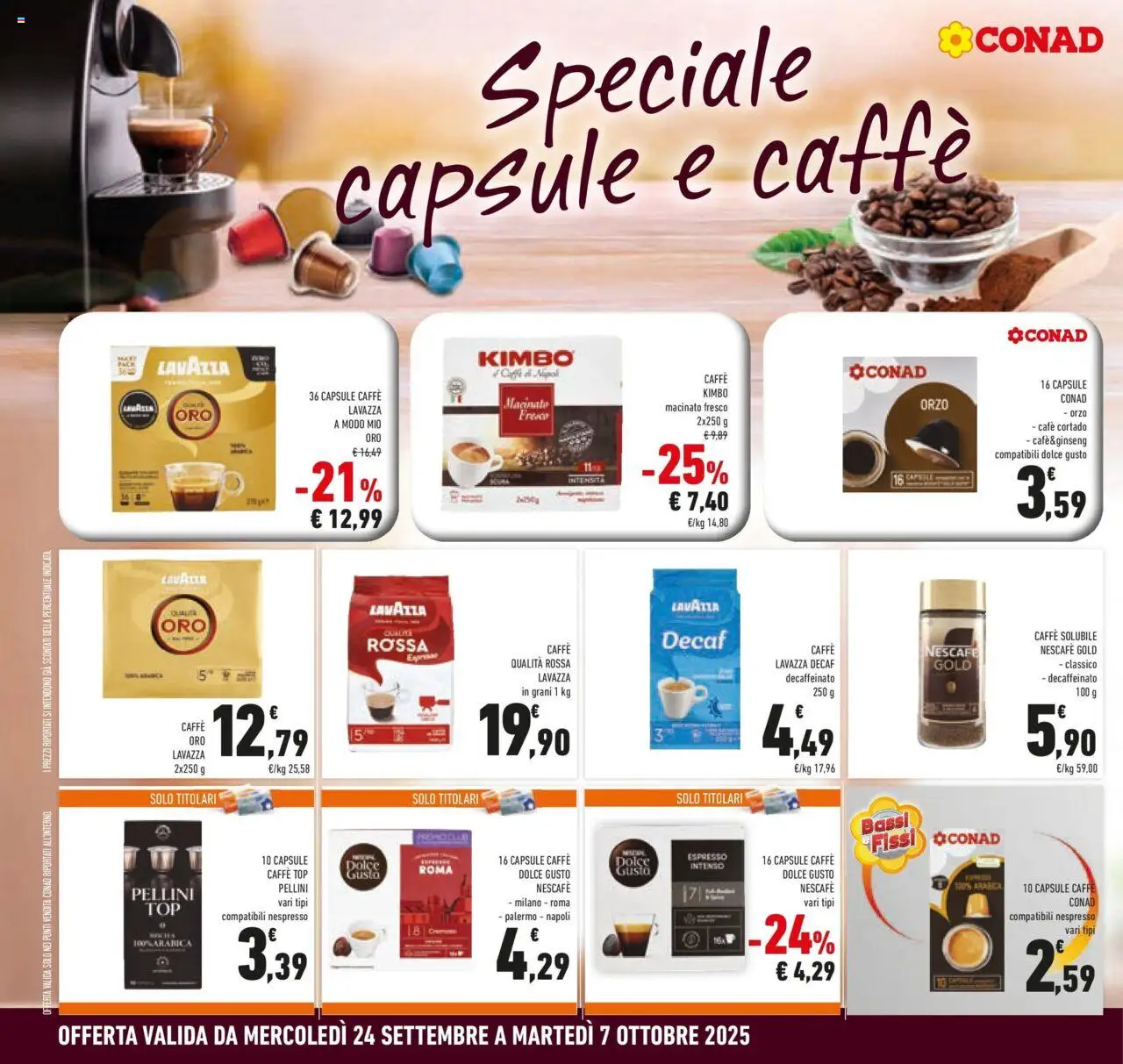Volantino Conad del 23.09.2025 | Pagina: 38 | Prodotti: Caffè, Top, Lavazza, Macinato