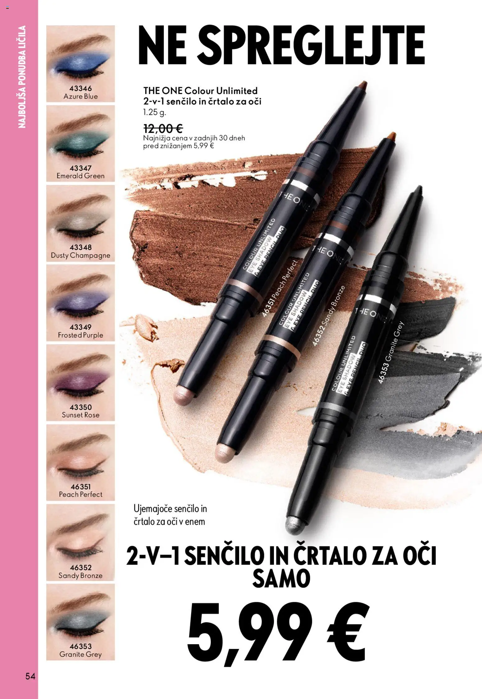 Novi Oriflame katalog ponudbe – veljaven od 31.12.2025 | Stran: 54 | Izdelki: Licila, Crtalo za oci, Senčilo