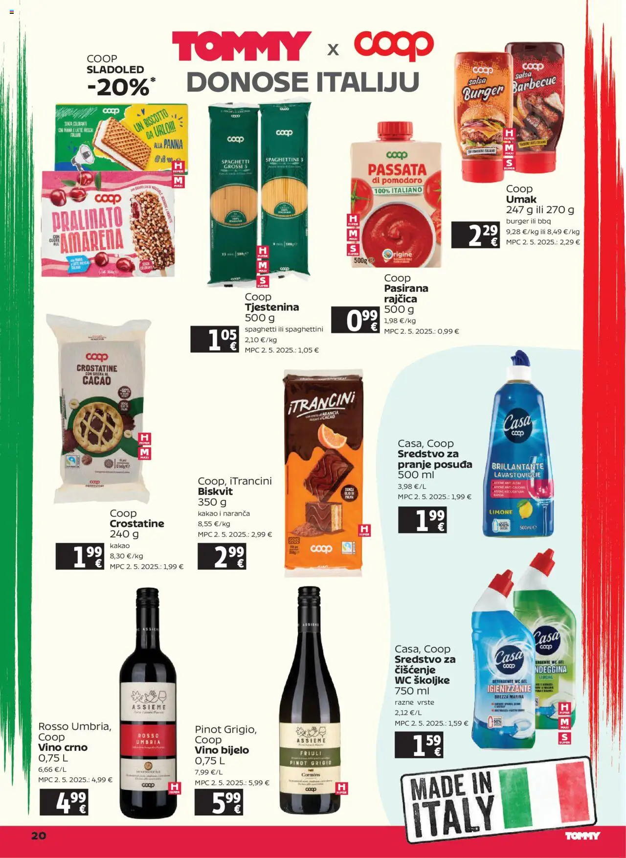 Tommy katalog | vrijedi od 18.09.2025 | Stranica: 20 | Proizvodi: Vino, Tjestenina, Sladoled, Kakao