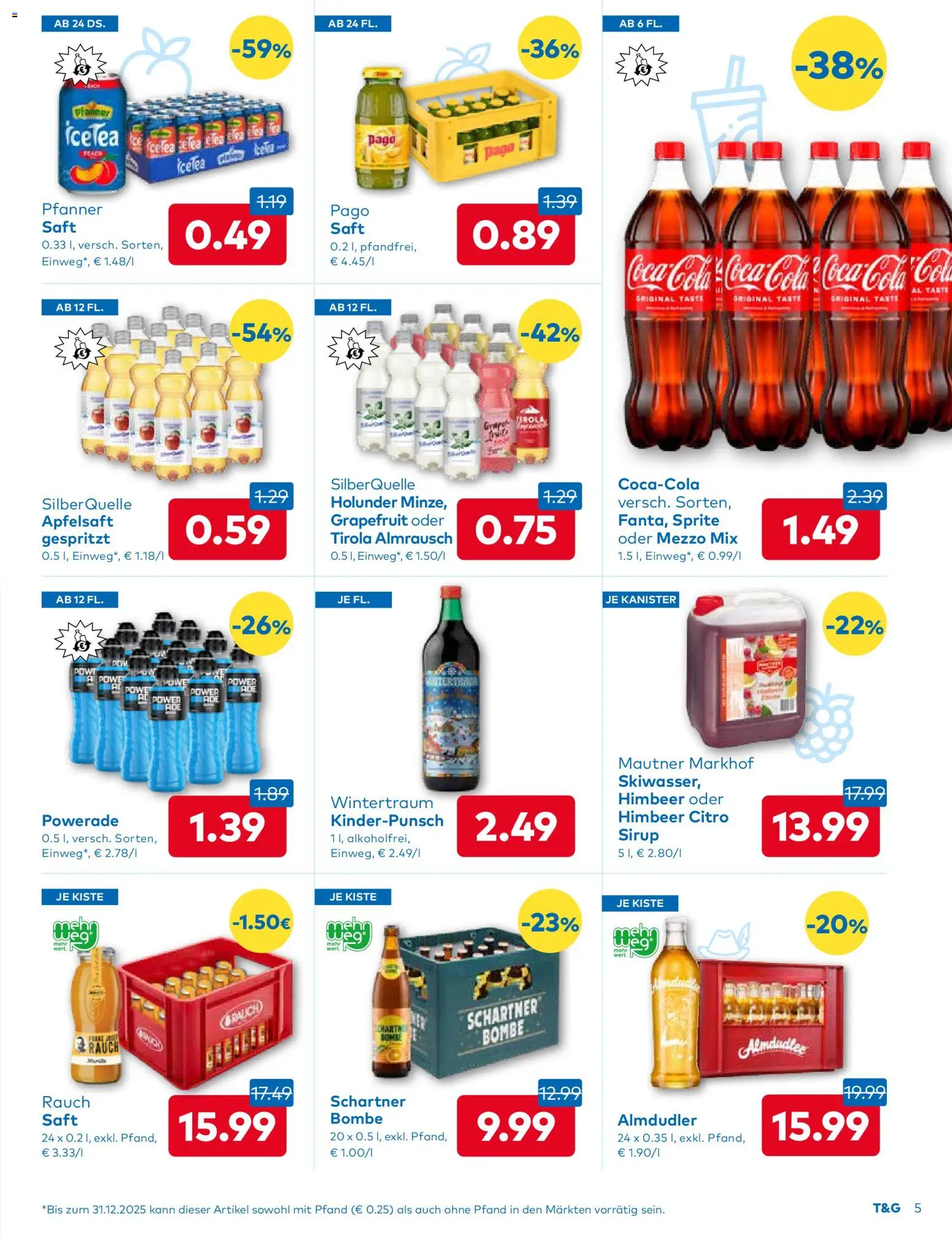 T&G - Salzburg gültig ab 04.12.2025 | Seite: 5 | Produkte: Grapefruit, Planche de surf, Saft