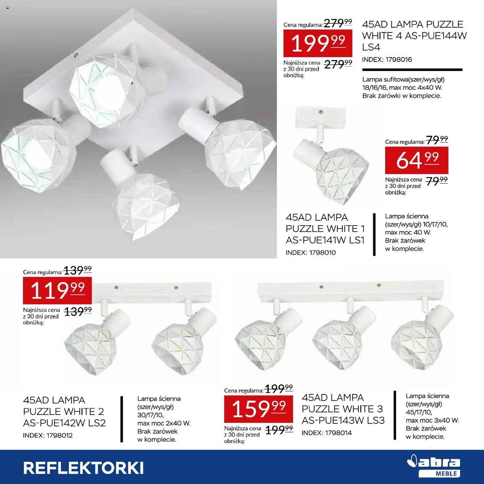Abra meble Gazetka od 20.02.2026 | Strona: 17 | Produkty: Lampa, Żarówki