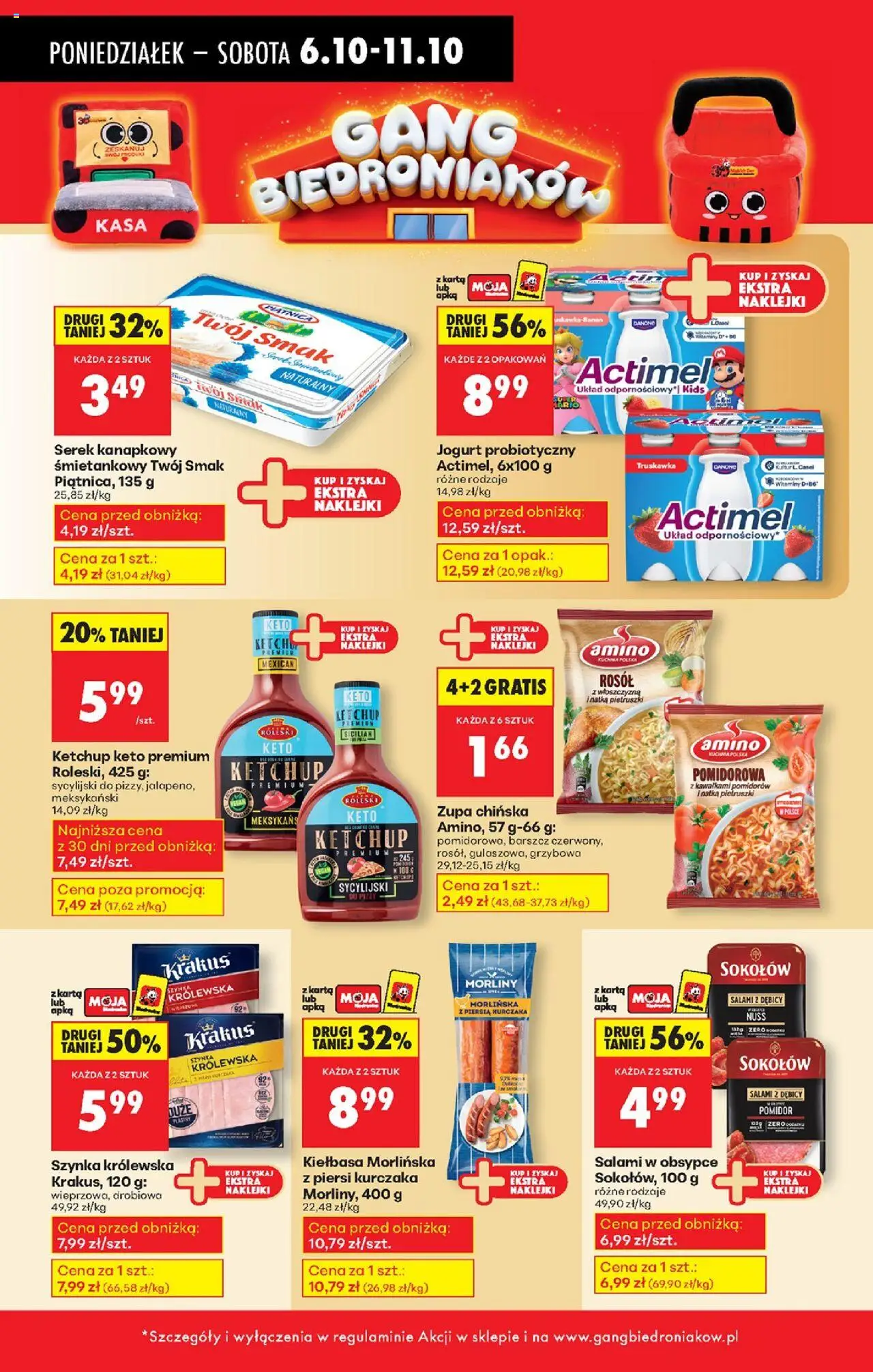 Biedronka gazetka od 06.10.2025 | Strona: 46 | Produkty: Piersi, Szynka, Naklejki, Jogurt
