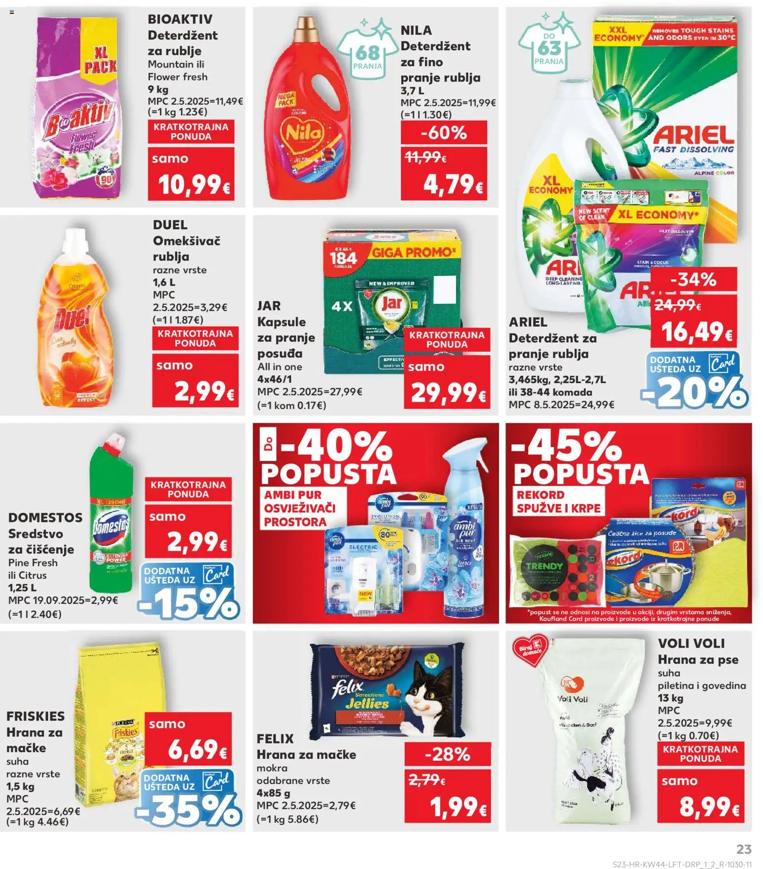 Kaufland katalog | vrijedi od 29.10.2025 | Stranica: 23 | Proizvodi: Piletina, Hrana za pse, Domestos, Ariel