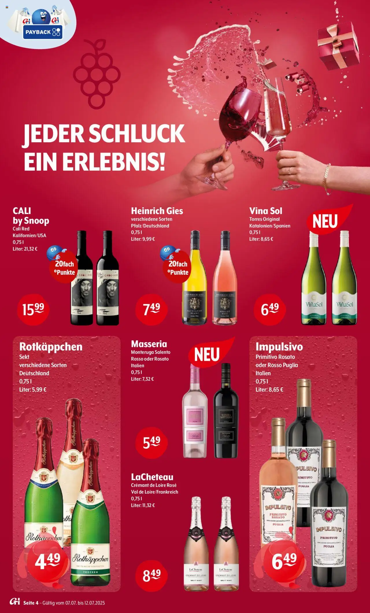 Trink und Spare Prospekt 	 - gültig ab dem 07.07.2025 | Seite: 4 | Produkte: Rotkappchen sekt, Sekt, Rotkäppchen