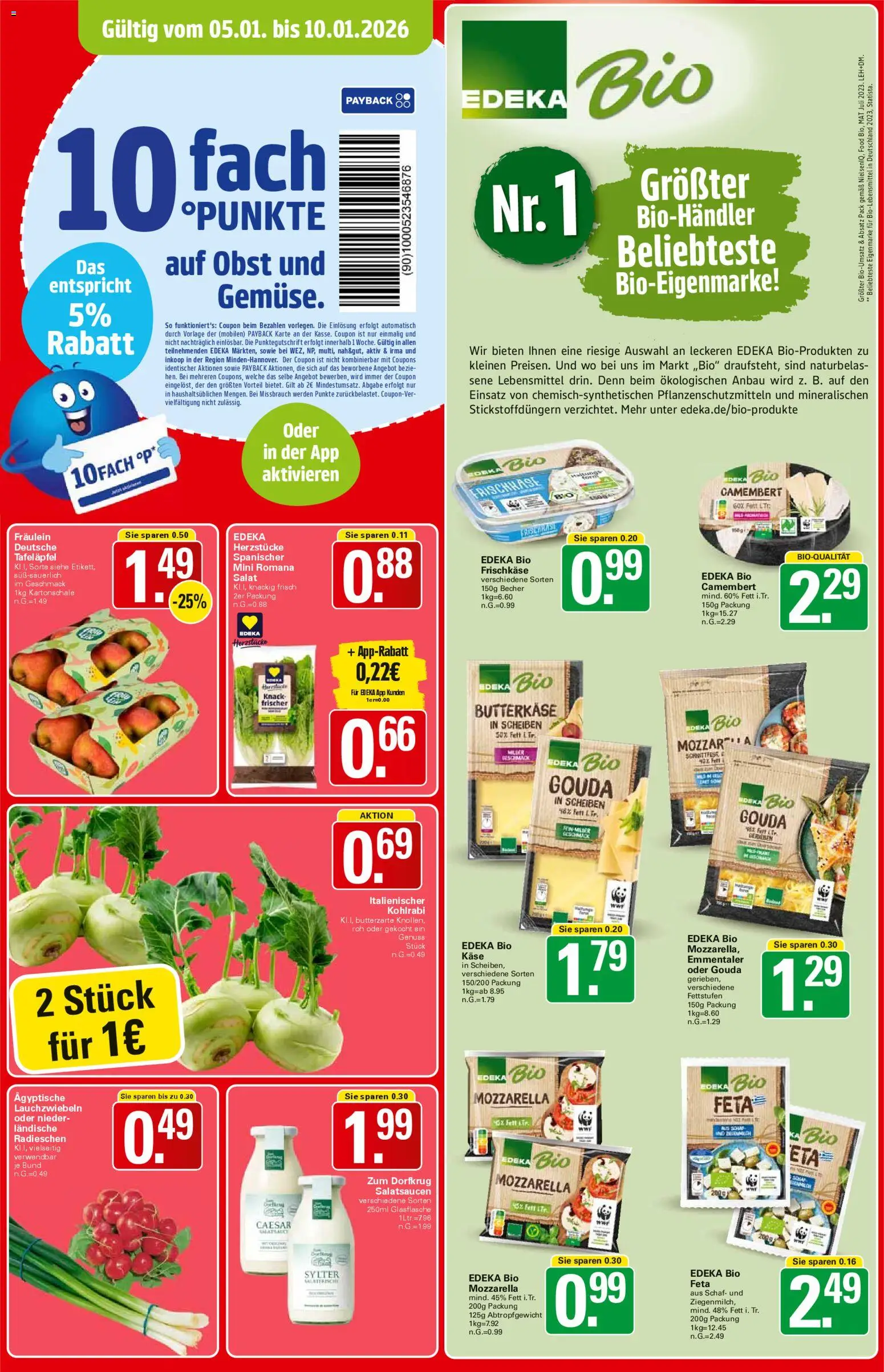 WEZ Prospekt – gültig ab 29.12.2025 | Seite: 5 | Produkte: Feta, Gouda, Kohlrabi, Obst