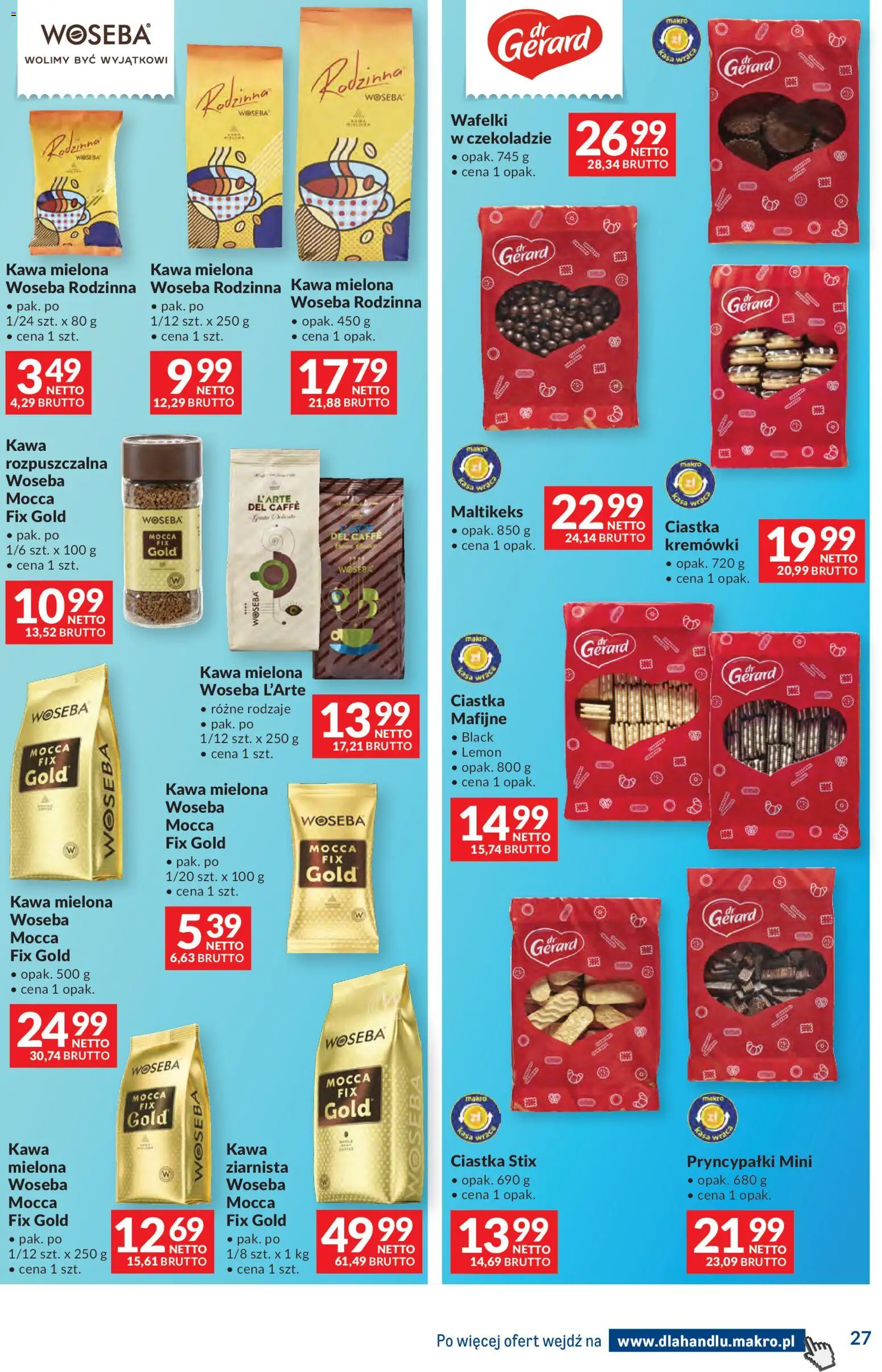 Makro Gazetka - Dystrybucja do sklepów od 27.12.2025 | Strona: 27 | Produkty: Wafelki, Kawa, Ciastka