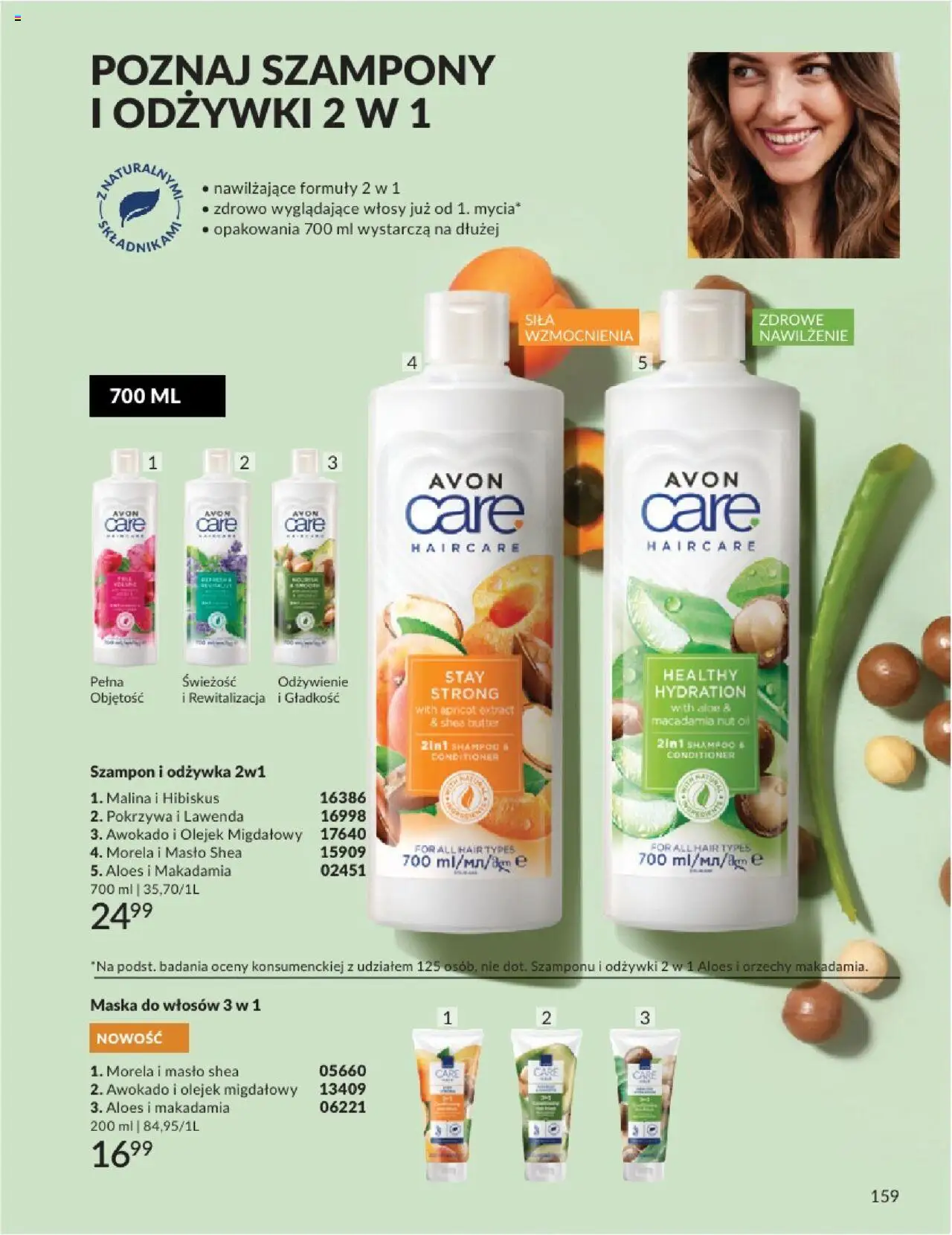 Avon Katalog 07 2025 od 01.07.2025 | Strona: 159 | Produkty: Malina, Aloes, Odżywka, Awokado
