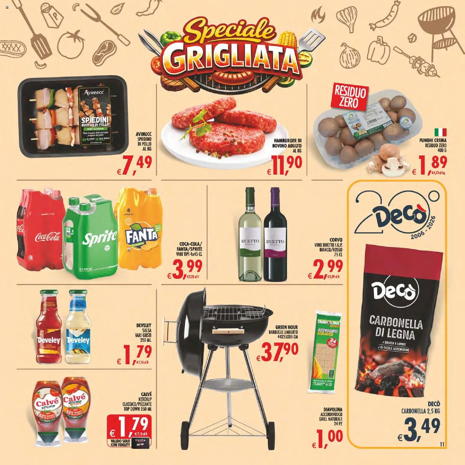 Volantino Decò del 17.04.2026 | Pagina: 11 | Prodotti: Salsa, Barbecue, Fanta, Hamburger