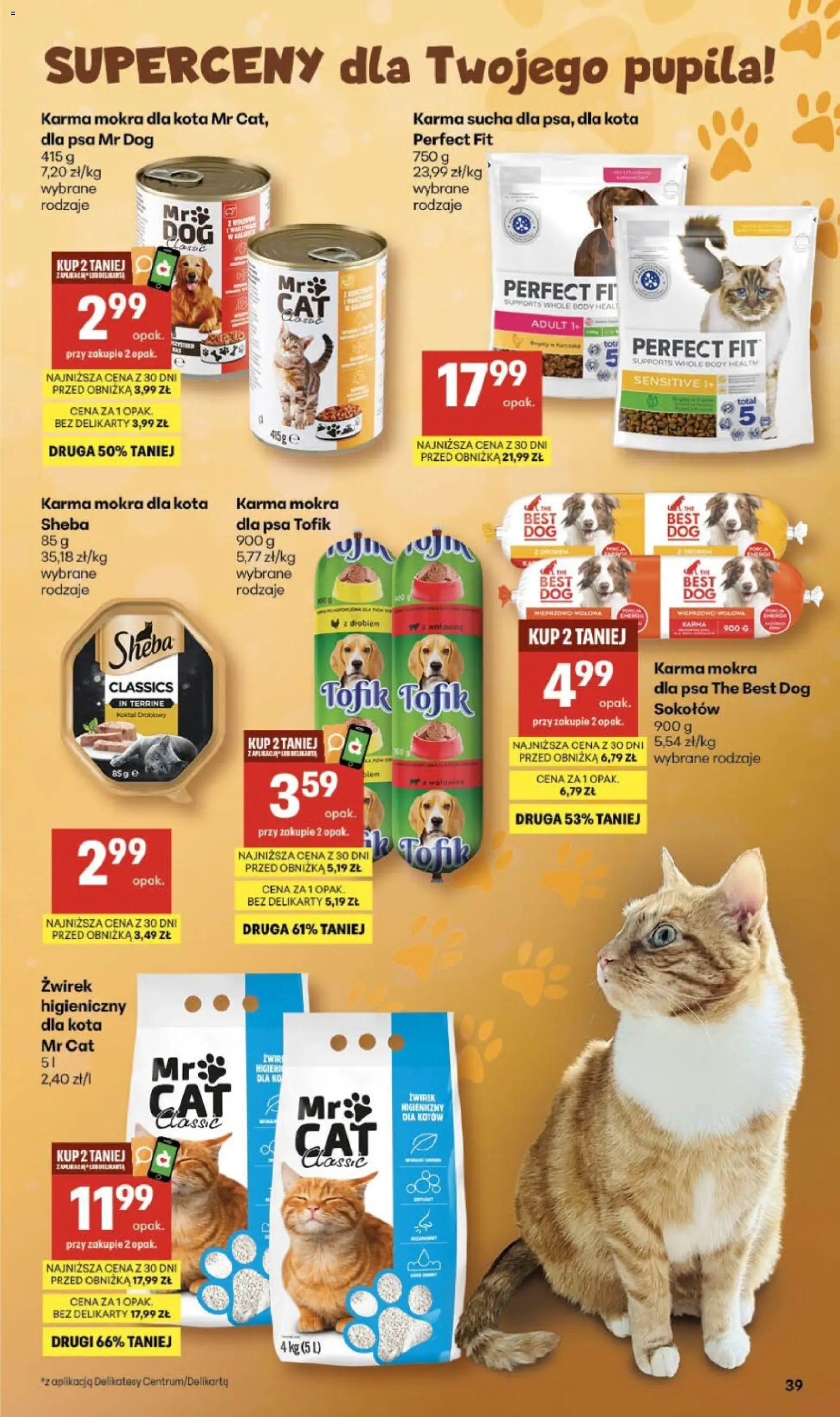 Delikatesy Centrum gazetka - Sklepy Własne od 16.04.2026 | Strona: 39 | Produkty: Karma mokra dla kota, Delikatesy, Body, Wołowina