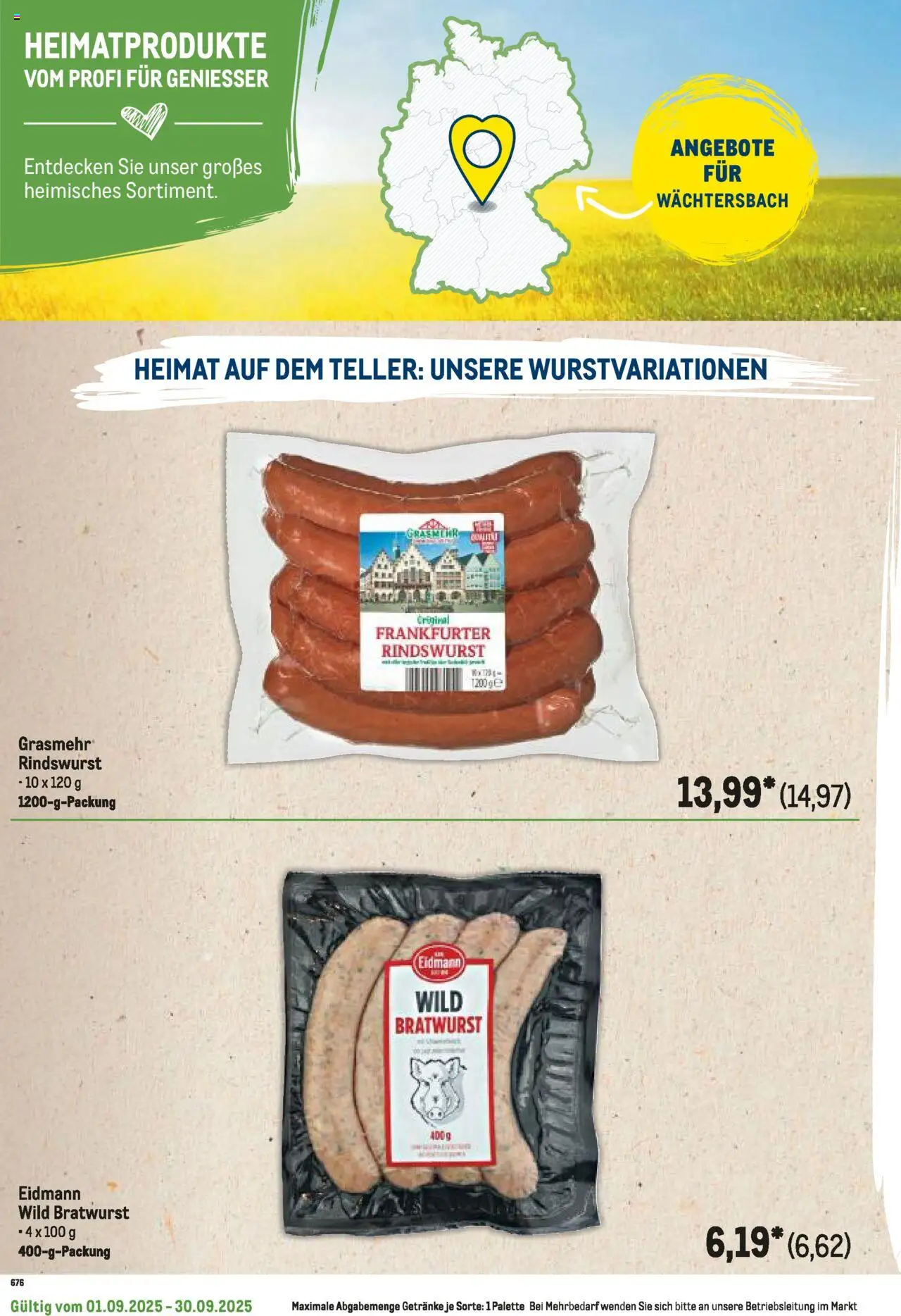 Metro Regionaler Flyer - gültig ab dem 01.09.2025 | Seite: 60 | Produkte: Bratwurst